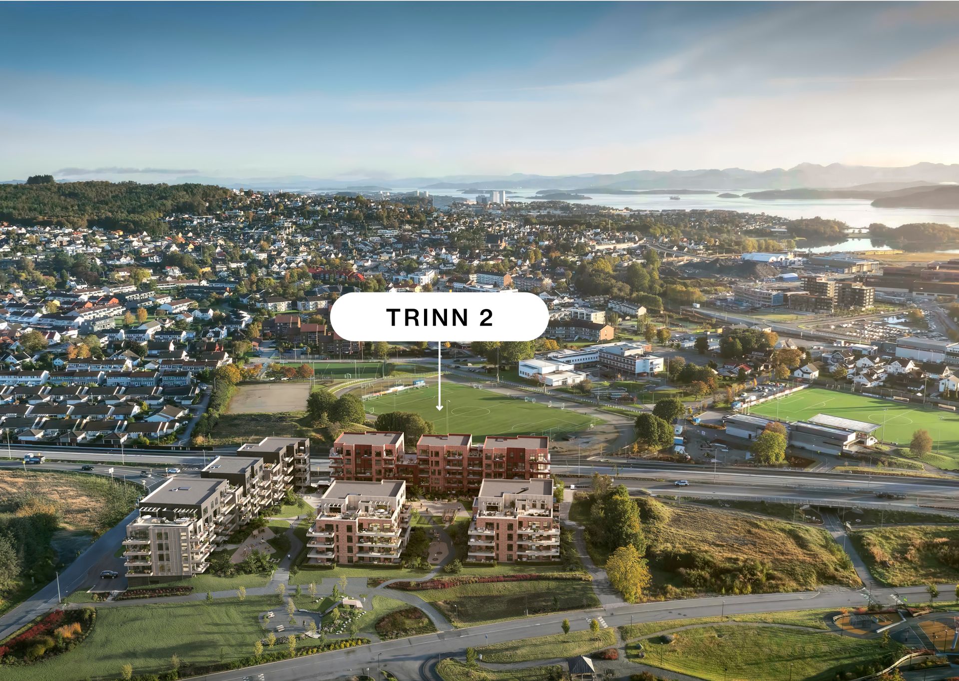  43 flotte leiligheter med gode solforhold, flott utsikt mot Gandsfjorden og en supersentral beliggenhet på Hinna. Størrelser fra 43 til 129 m².. Bilde nummer 1 av 3