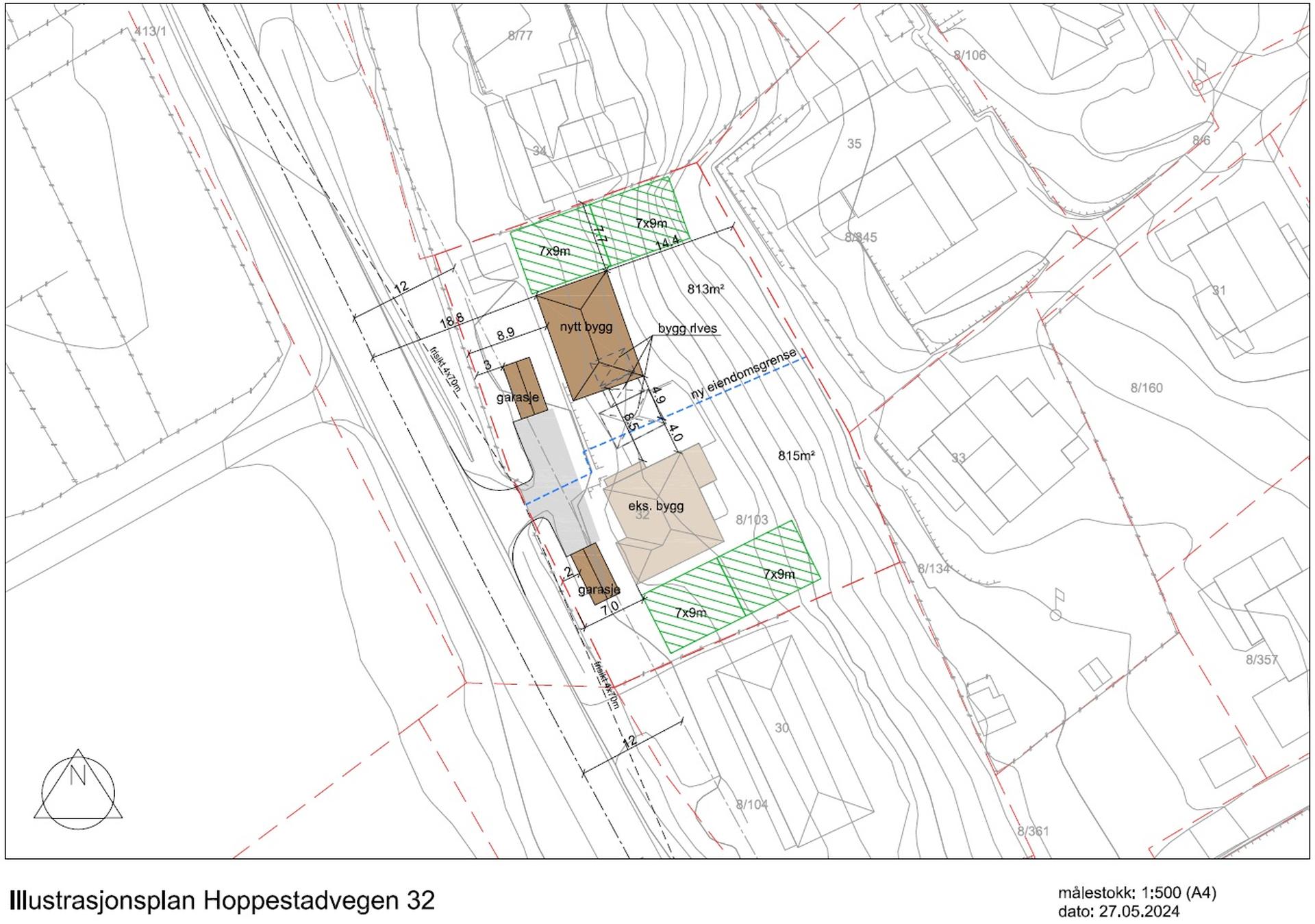 Nylig fradelt boligtomt. Dette er kun en illustrasjon, byggesøknad må sendes Skien kommune hvor prosessen må behandles på vanlig måte. Kontakt dem gjerne direkte for avklaringer rundt ditt tiltenkte prosjekt.. Bilde nummer 2 av 3