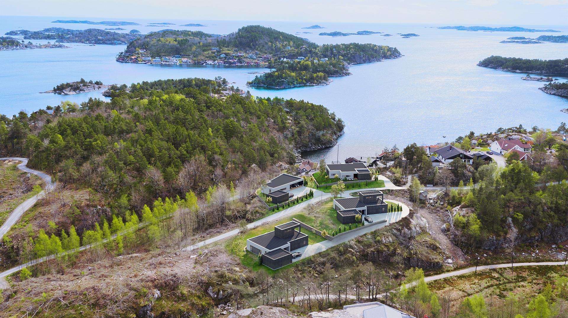 Boligene har panoramautsikt og moderne arkitektur. Illustrasjon . Bilde nummer 3 av 3