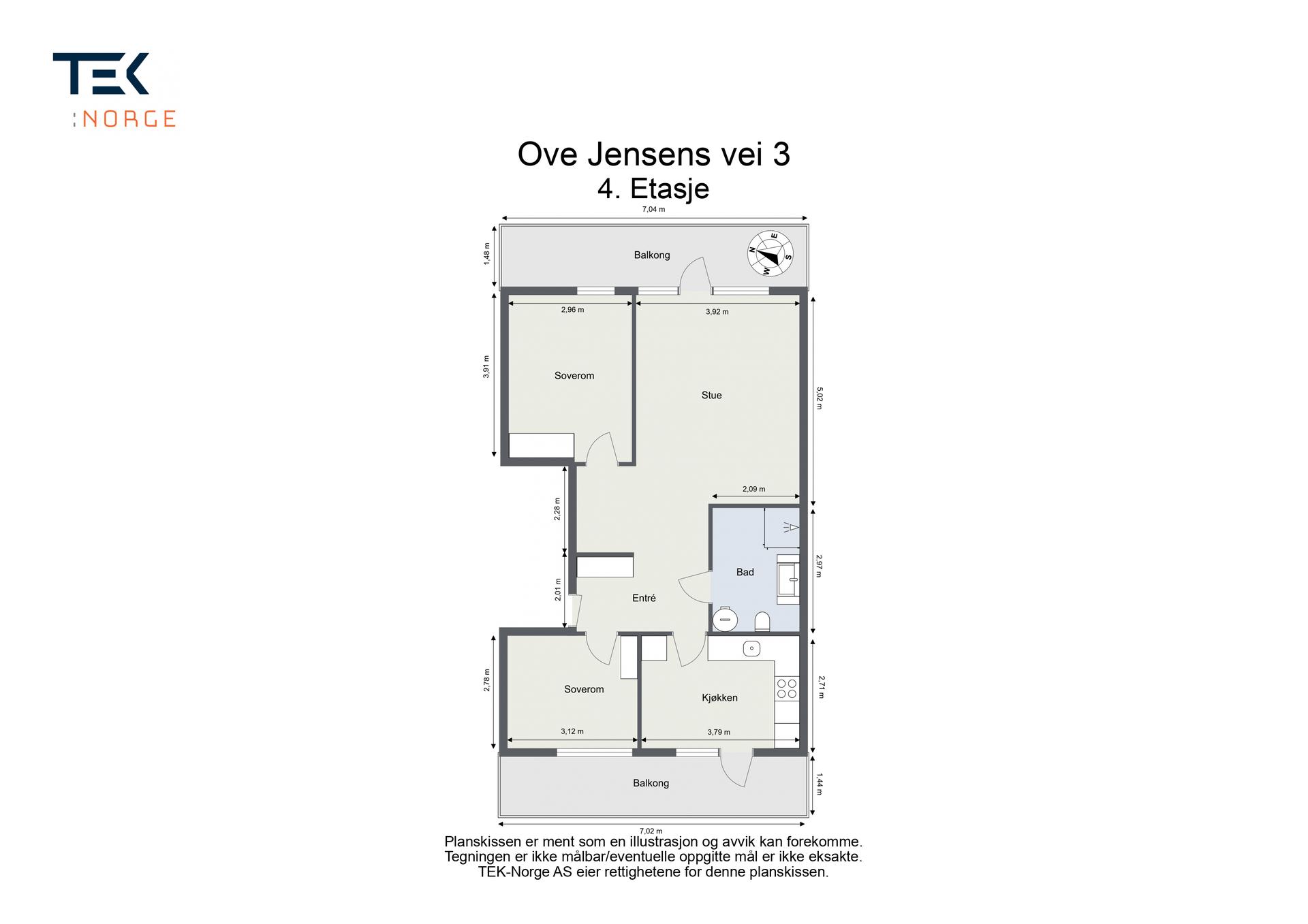 Plantegning | Ove Jensens vei 3 | 4.etg. Bilde nummer 3 av 3