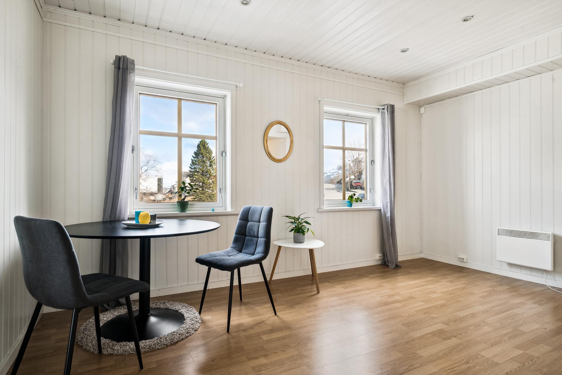 Utsikt mot sentrum og parken rett utenfor . Bilde nummer 3 av 3