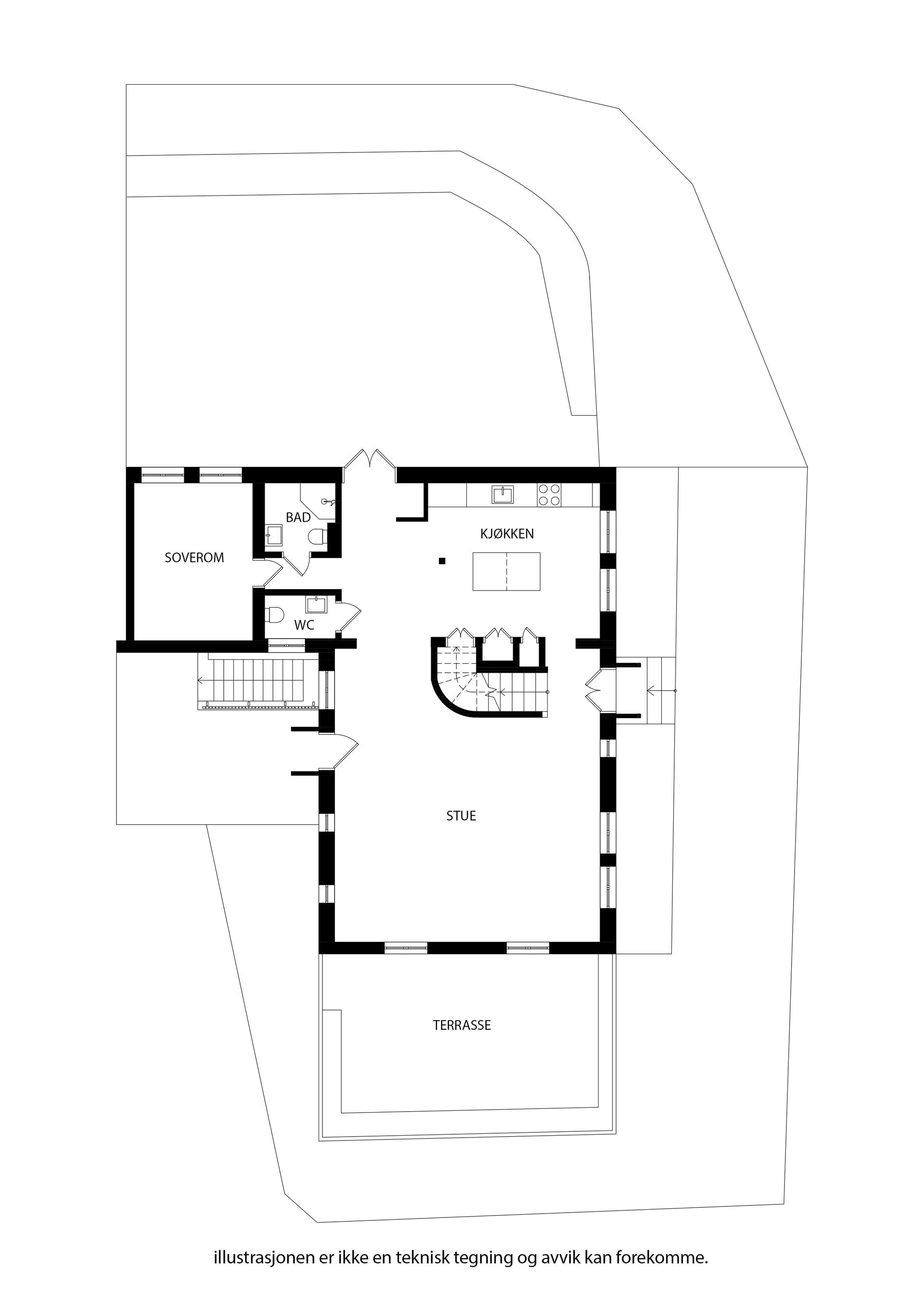 Alt på 1 plan gjør at du enkelt bor livet ut. En herlig etasje, som virkelig gir høy bokvalitet. Rikelig m/plass til å underholde familie/venner, samt nyte godt i ulike soner.. Bilde nummer 3 av 3