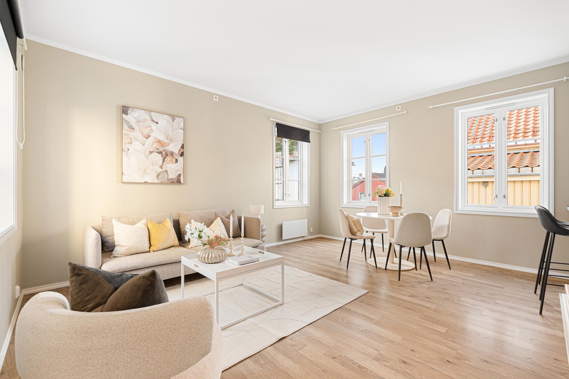 Her bor du i en selveierleilighet på romslige 63m² BRA-i sentralt på Møllenberg.. Bilde nummer 2 av 3