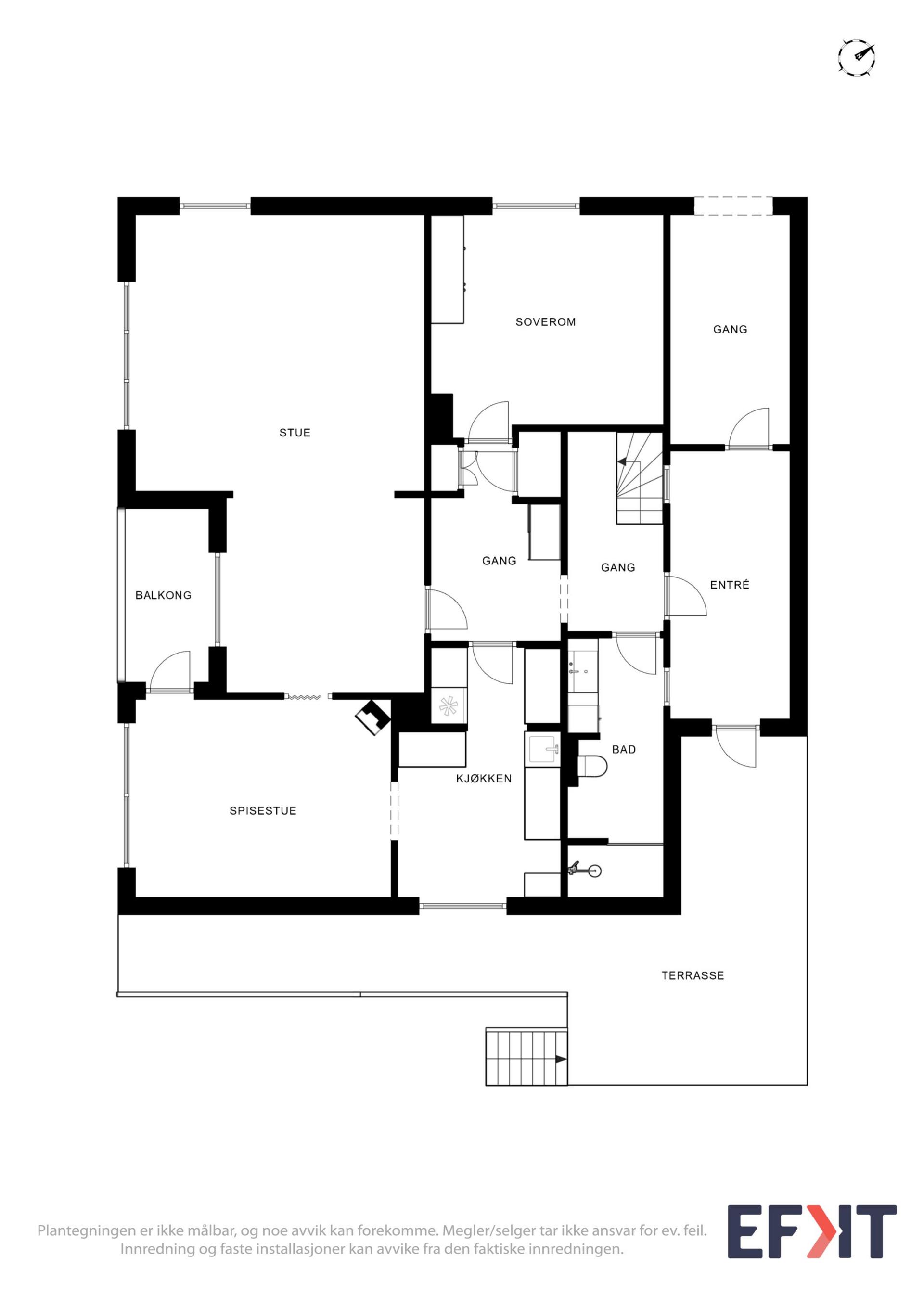 Plantegninger av h.etg. slik du kan orientere deg tidlig. Bilde nummer 3 av 3