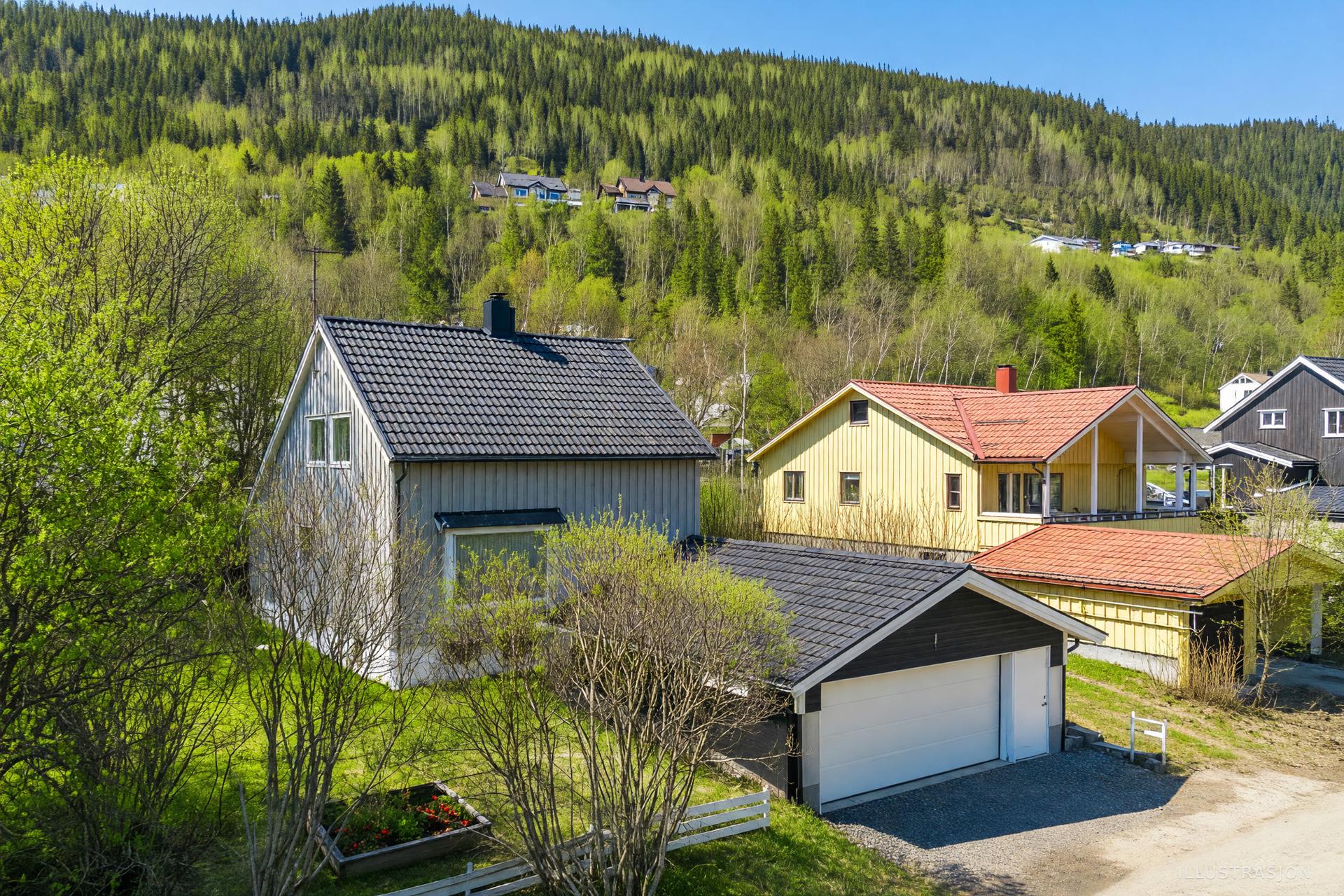 Fasade - Redigert til sommerbilde med AI. . Bilde nummer 2 av 3