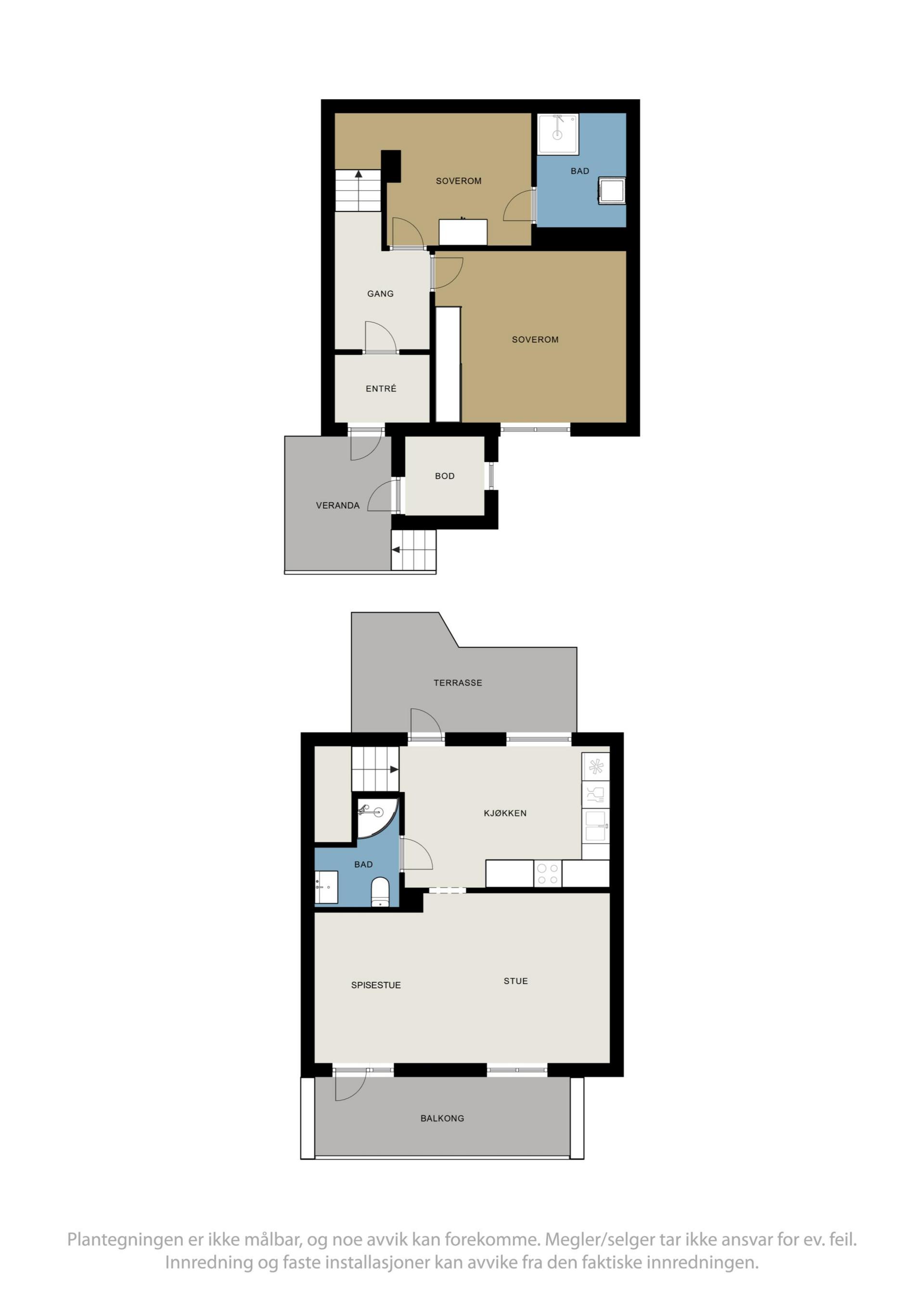 Plantegning 1. og 2. etasje. Bilde nummer 2 av 3