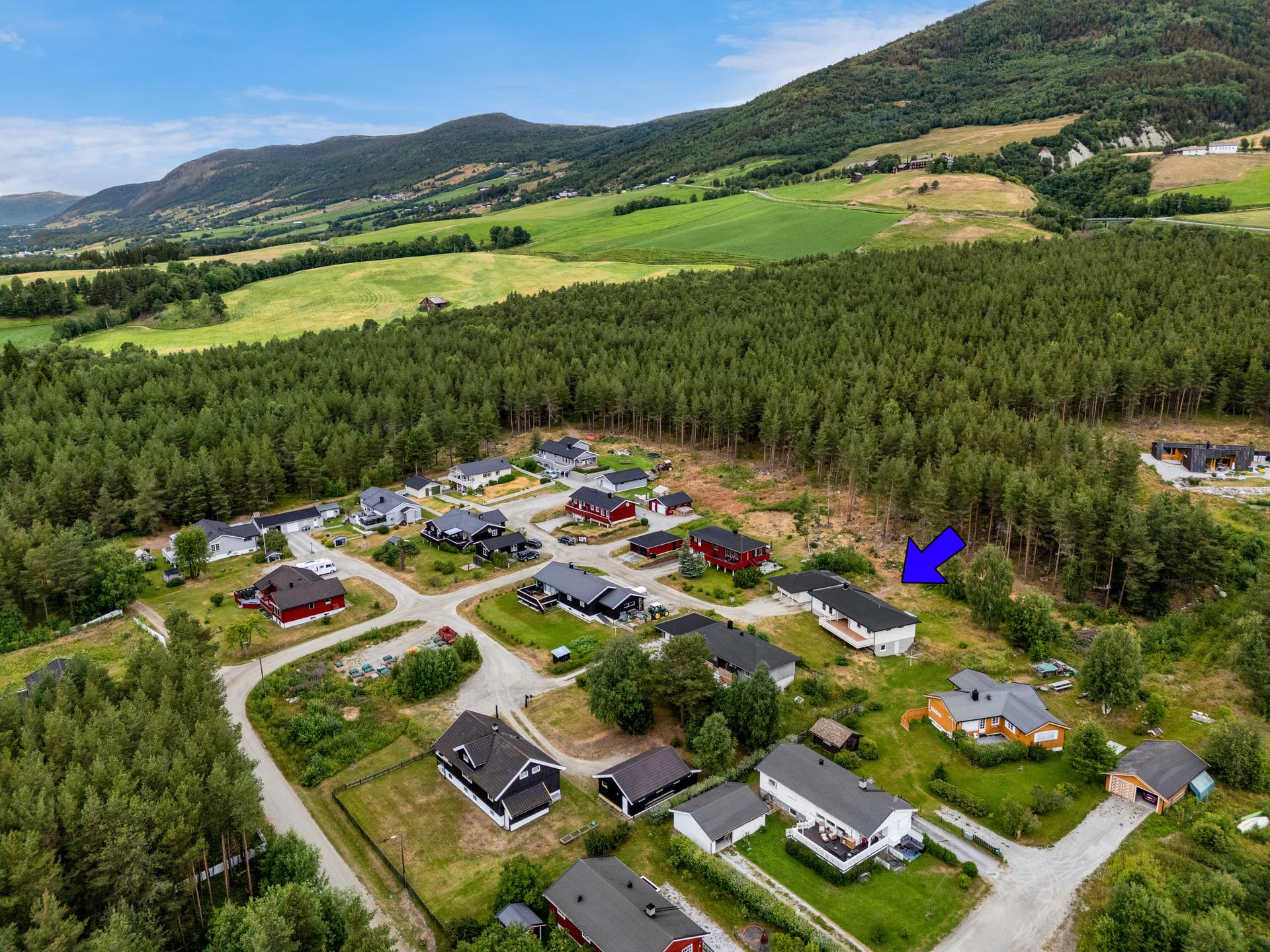Enebolig over to plan med fin beliggenhet i hyggelig boligområde på Dovre. . Bilde nummer 2 av 3