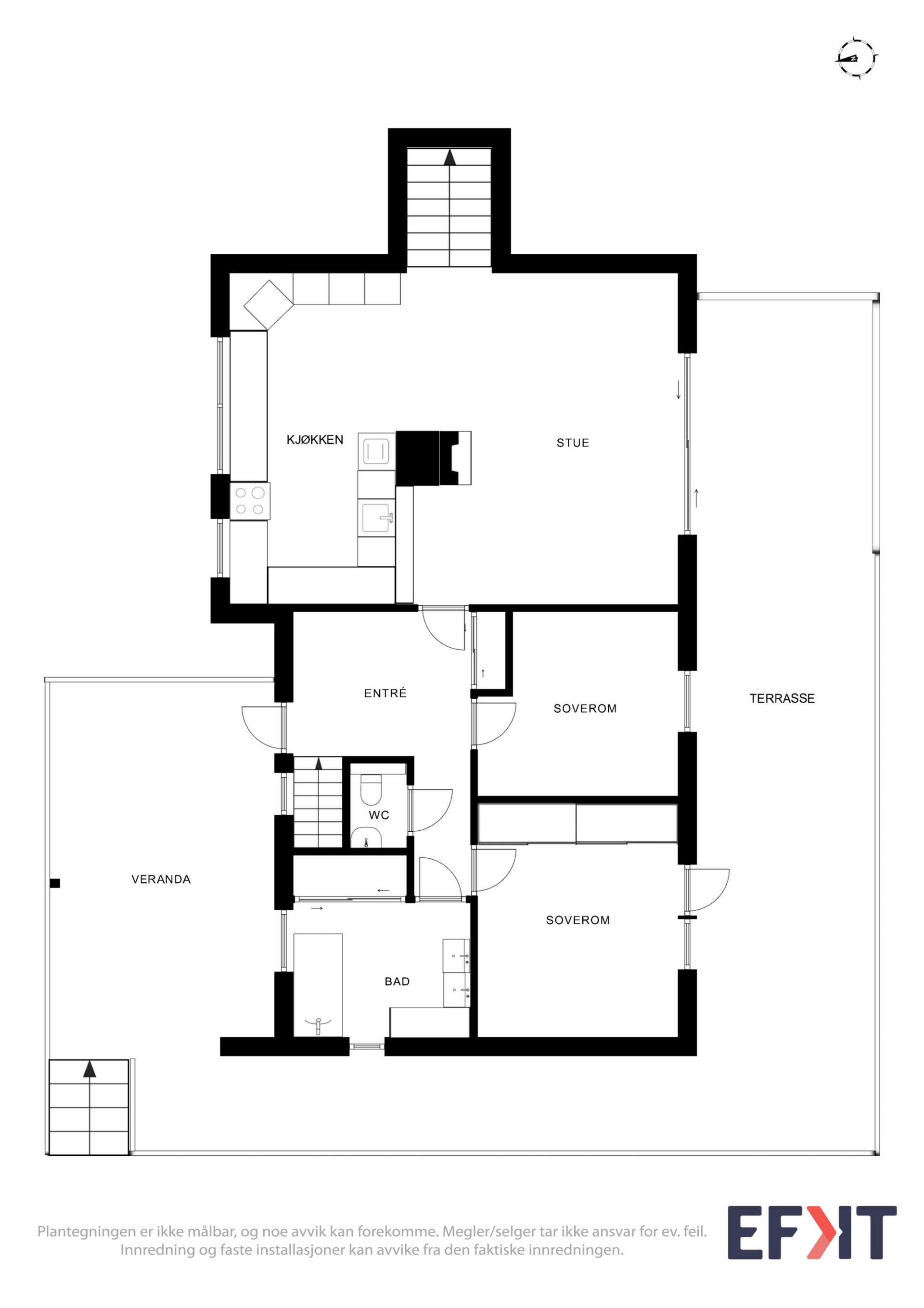 Planløsning hovedetasje. . Bilde nummer 3 av 3