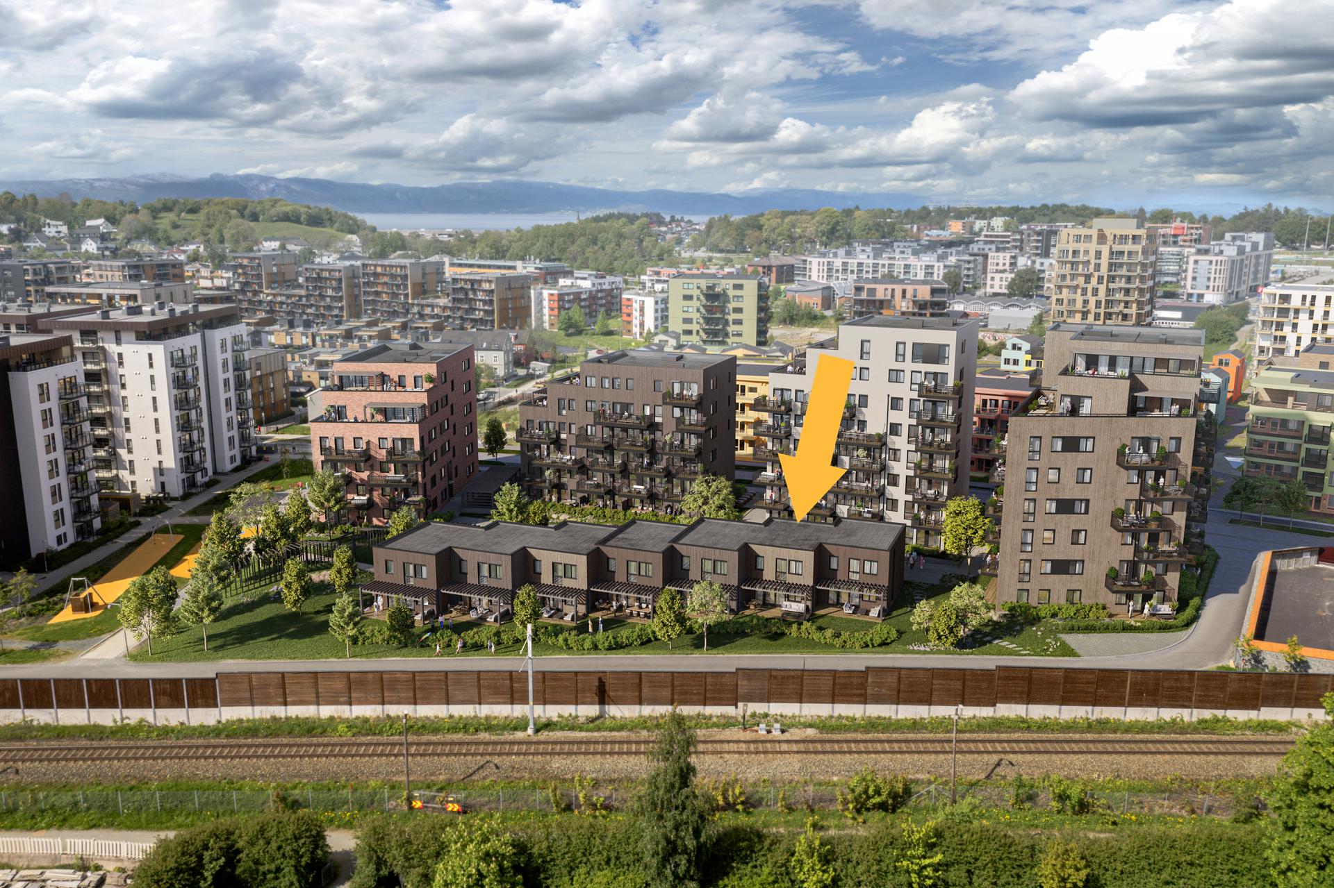 Moderne rekkehus med 3 soverom - stille og skjermet beliggenhet. Illustrasjon endringer vil forekomme. . Bilde nummer 1 av 3
