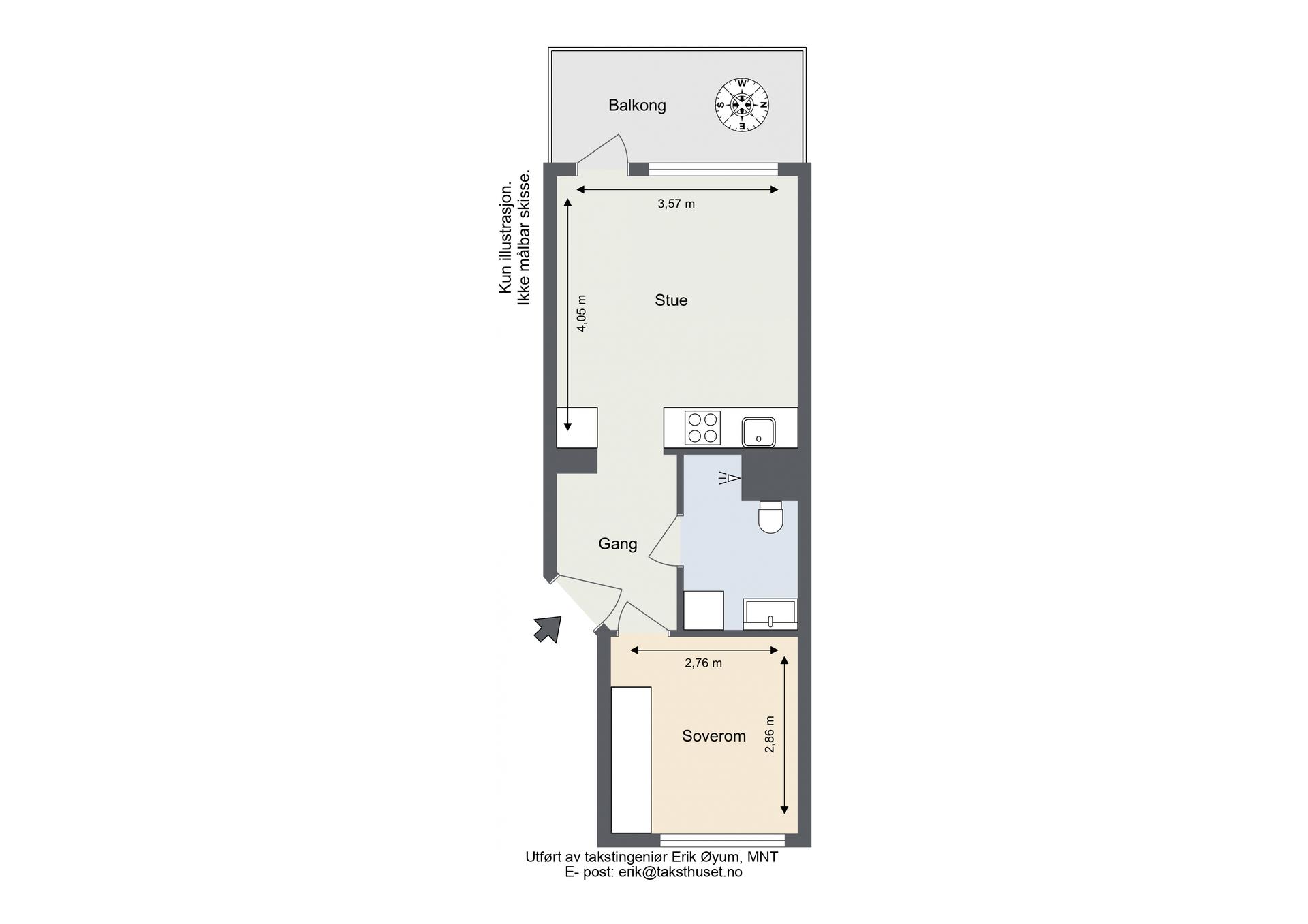 Plantegning. I tillegg disponerer leiligheten en kjellerbod på 5 m².. Bilde nummer 3 av 3