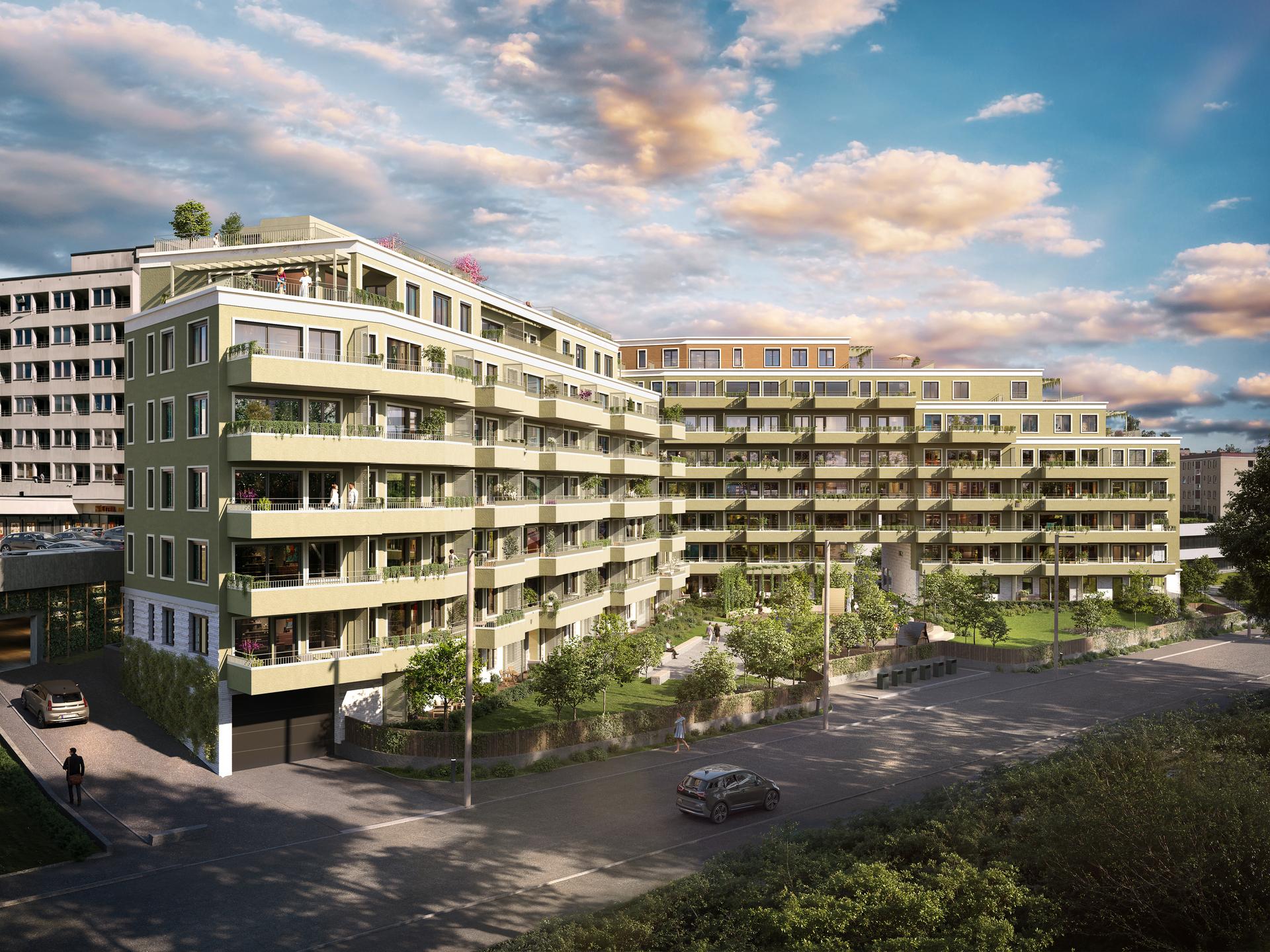 Alle leilighetene får balkonger med gode solforhold.. Bilde nummer 2 av 3