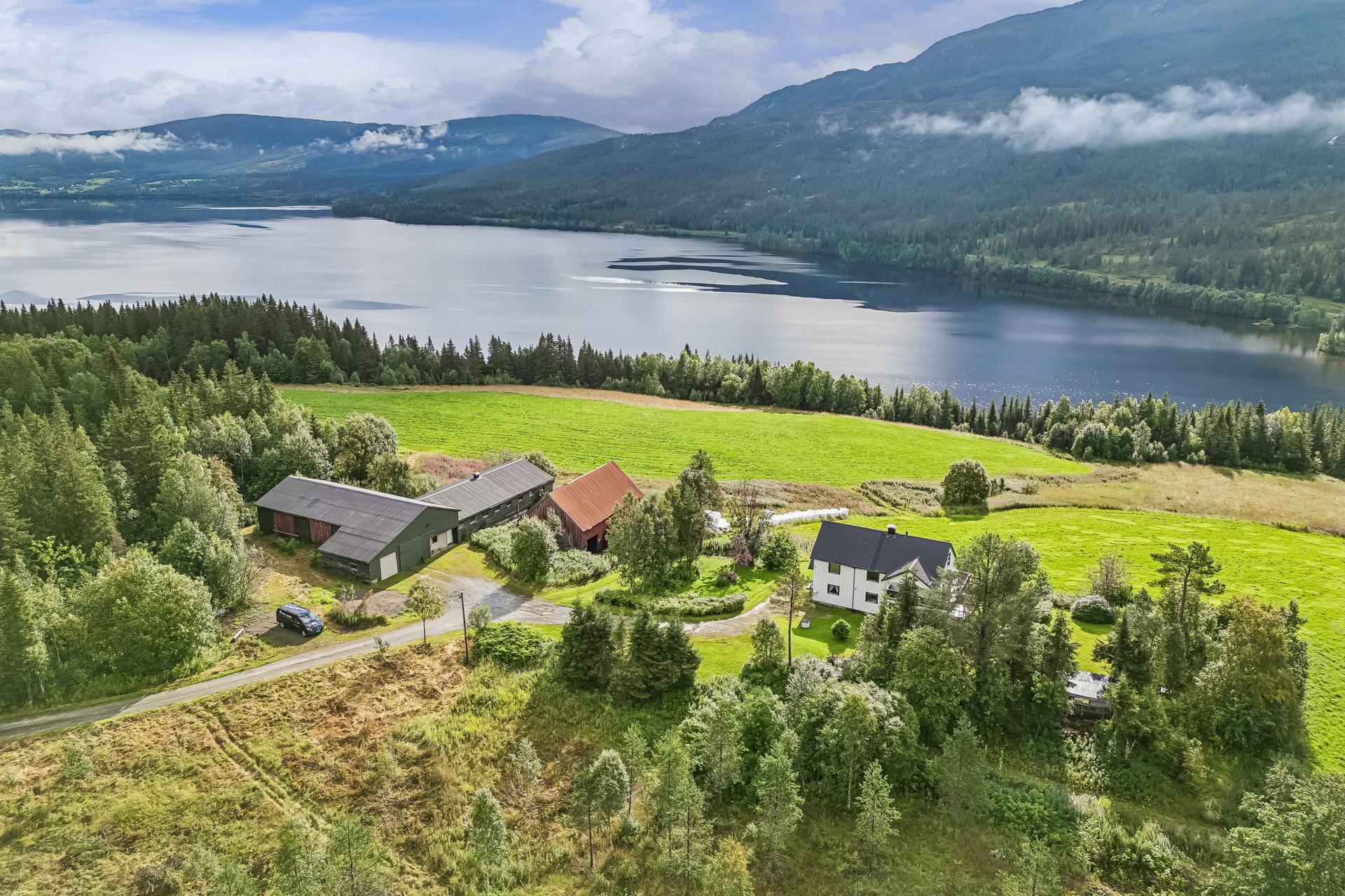 Velkommen til Drevvassvegen 271 og denne svært flotte landbrukseiendommen v/ Drevvatnet. Foto: EFKT. Bilde nummer 1 av 3