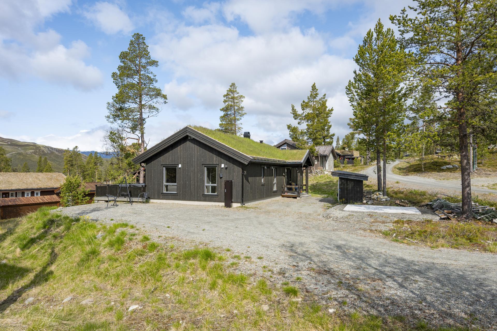 Gruslagt innkjøring og gårdsplass, og parkering på egen tomt. Alpinbakke ligger kun 3 minutter unna, og langrennsløype går ca. 50 meter fra hytta. Bilde nummer 2 av 3