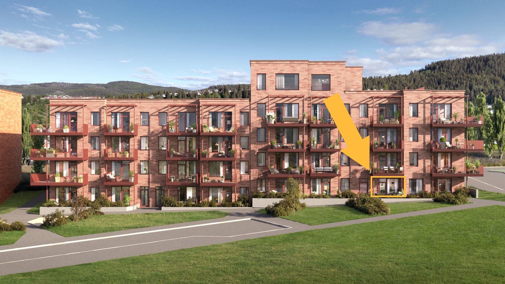 EiendomsMegler 1 v/ Tara Fagerstad har gleden av å presentere en arealeffektiv 1-roms under oppføring på Overvik, med herlig uteplass og moderne standard. Illustrasjon, avvik vil forekomme. . Bilde nummer 1 av 3