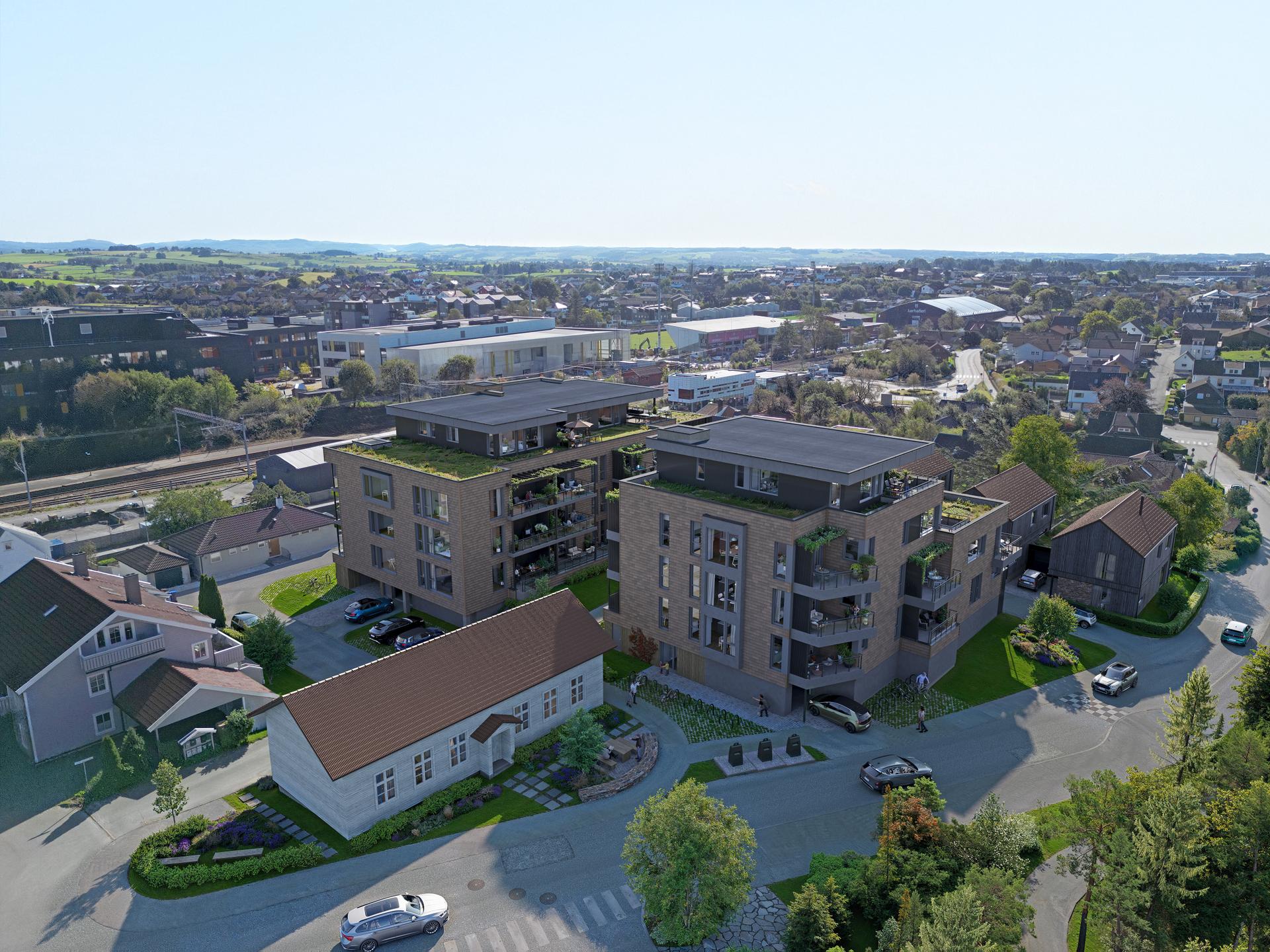 Nå er også trinn 2 ut for salg. For folk som liker å bo midt i bylivet, i en balanse mellom det urbane og det grønne, rammet inn i tidløs arkitektur. Illustrasjonsfoto.. Bilde nummer 2 av 3