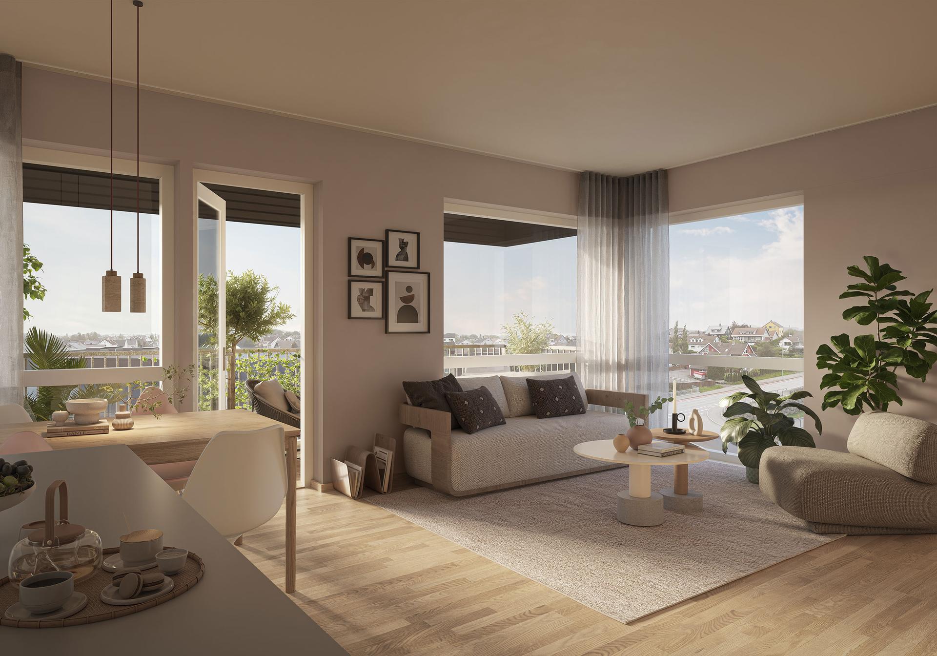 B4-106-506, B4-605 / 63 m² / 2 sov. / 3D-ill. Utsikt vil variere. Avvik vil forekomme. Bilde nummer 2 av 3