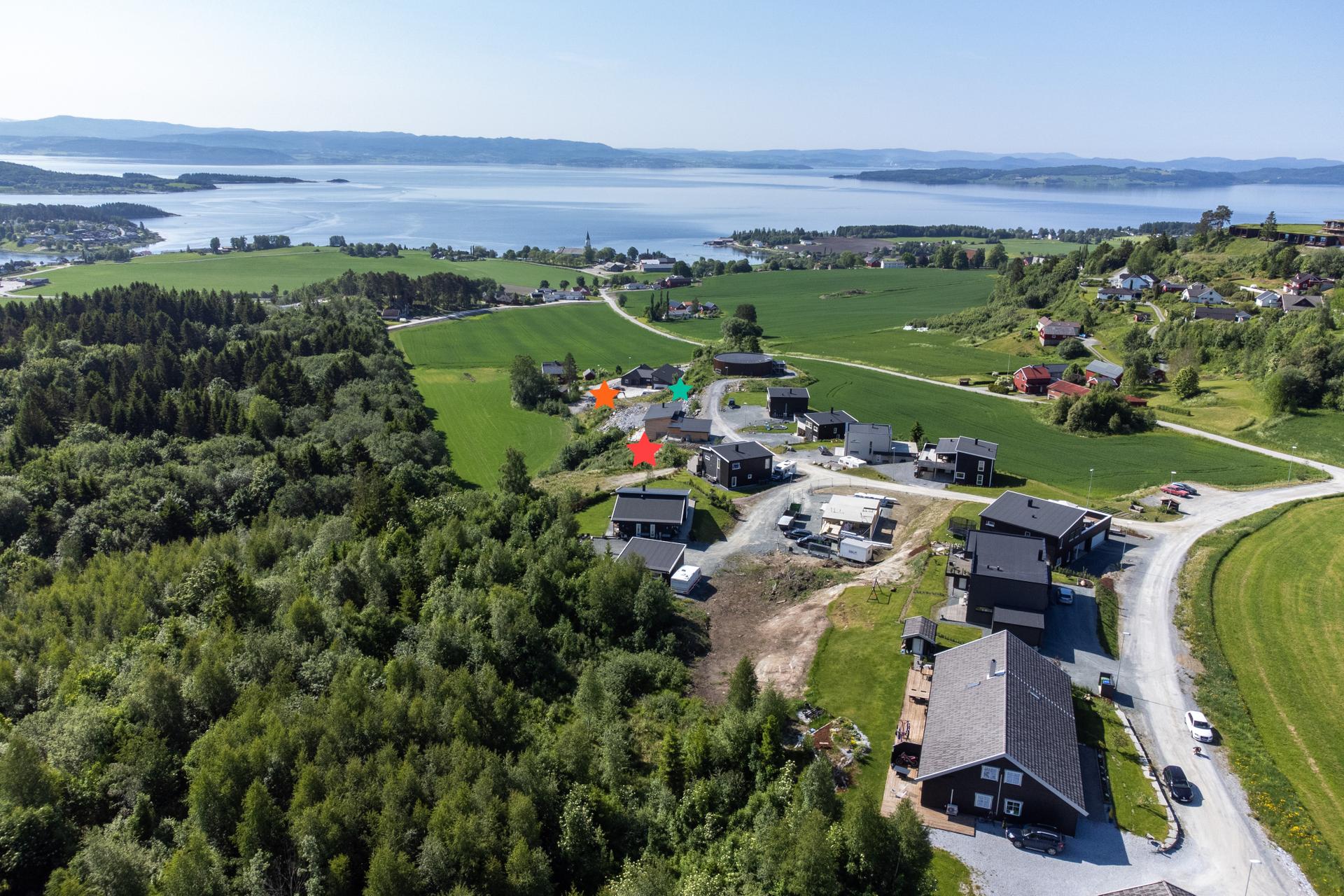 Ca tomteplassering: Rød tomt 6, Grønn tomt 4, Oransje tomt 3. . Bilde nummer 3 av 3