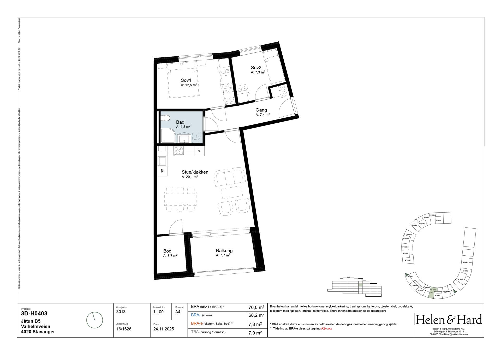 Plantegning 3D-H0403. Bilde nummer 3 av 3