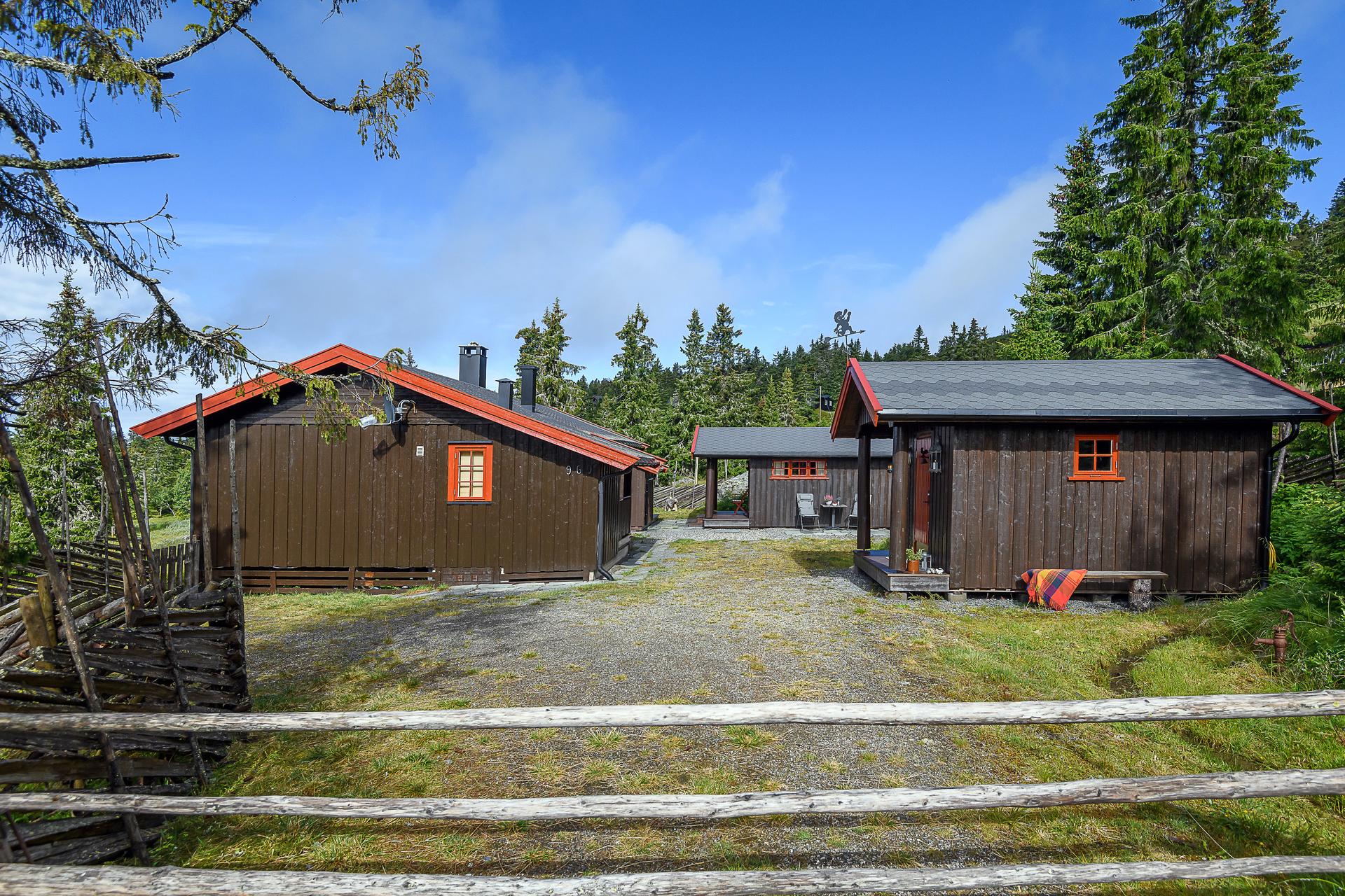 Koselig tun med hytte, anneks og uthus. Det er skigard rundt deler av tomten noe som gir et fint og skjermet uteområde.. Bilde nummer 3 av 3
