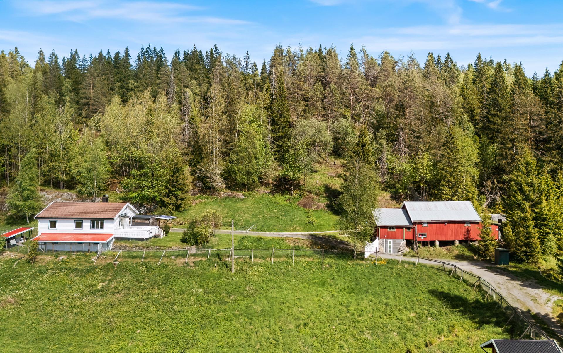 Eiendommen strekker seg over nesten 29 mål og omfatter enebolig, låve, anneks og flere andre bygg.. Bilde nummer 3 av 3