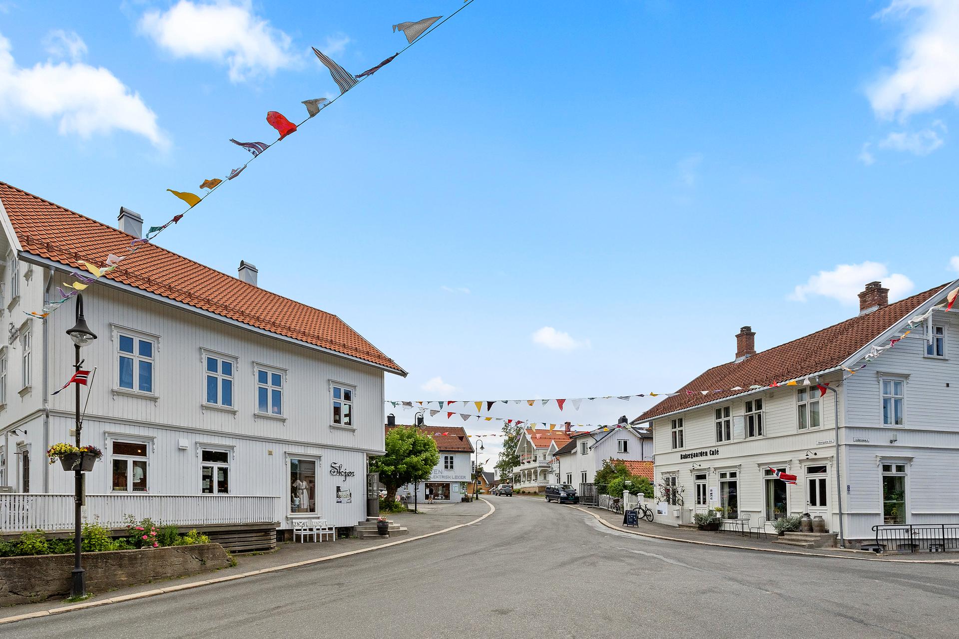 Bilde fra Ørje sentrum som er kjent som slusebyen! Her er det bl. a hyggelig nisjebutikker, Bakergaarden Café, lokalmat/kaffe, torg og hyggelige uteområder langs kanalen! Sentrum er lett å utforske til fots. . Bilde nummer 2 av 3