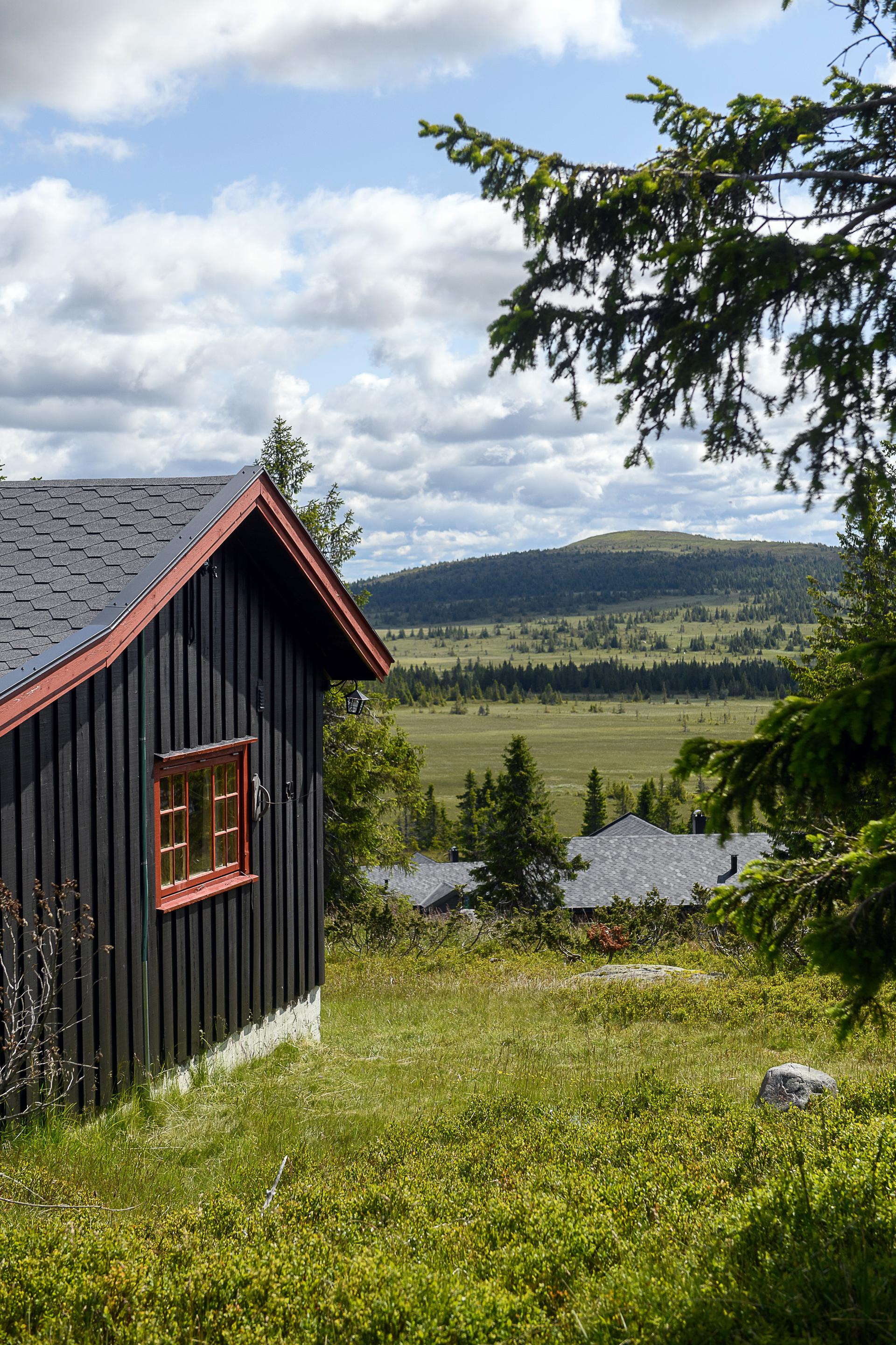 Hytta ligger med fin utsikt innover fjellet. Perfekt turområde med skiløypa like i nærheten og et rikholdig sti-og veinett for turer. . Bilde nummer 2 av 3