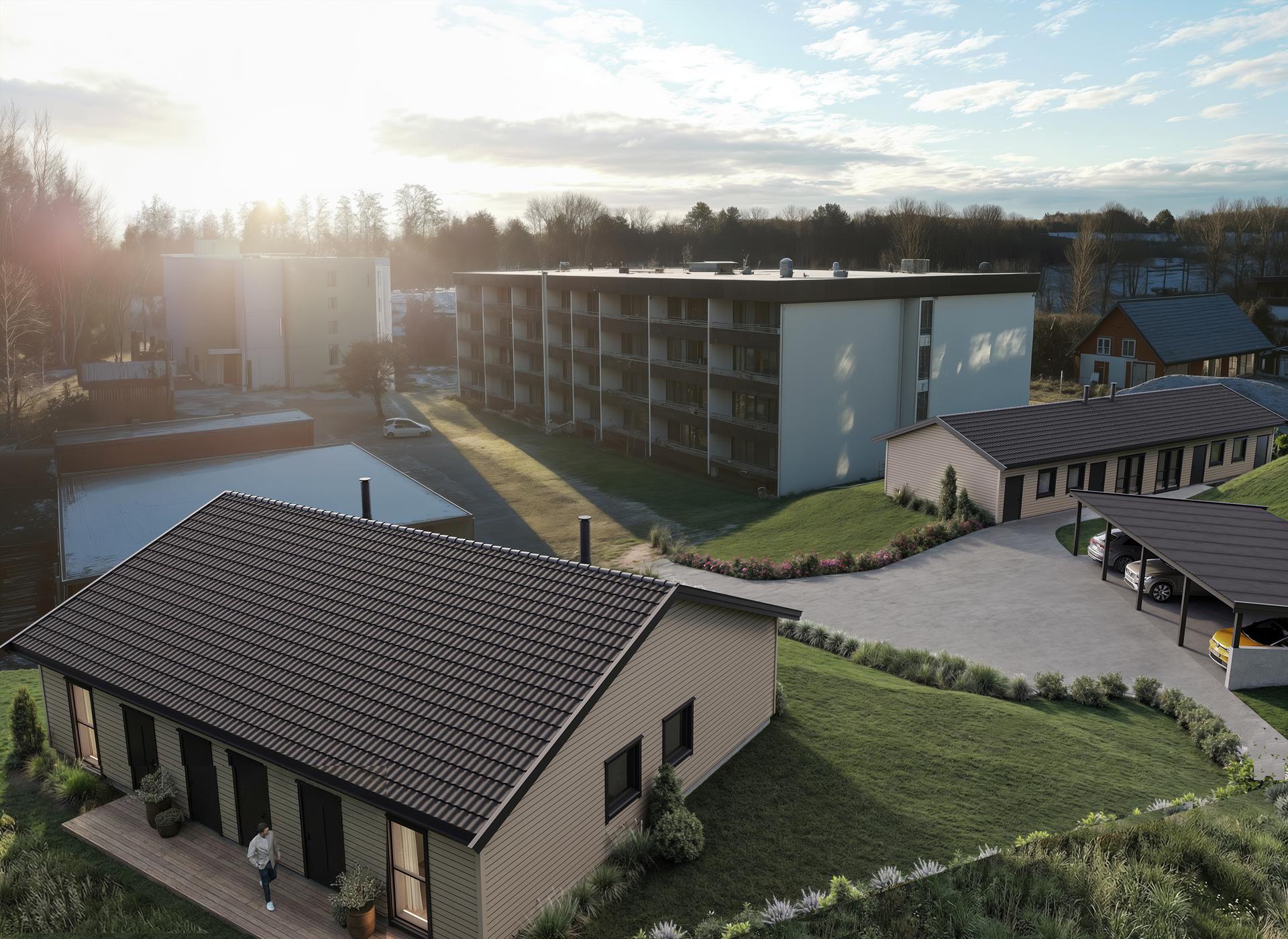 Enhetene er på 82 kvm BRA-i. 3 soverom, romslig stue og carport.. Bilde nummer 3 av 3