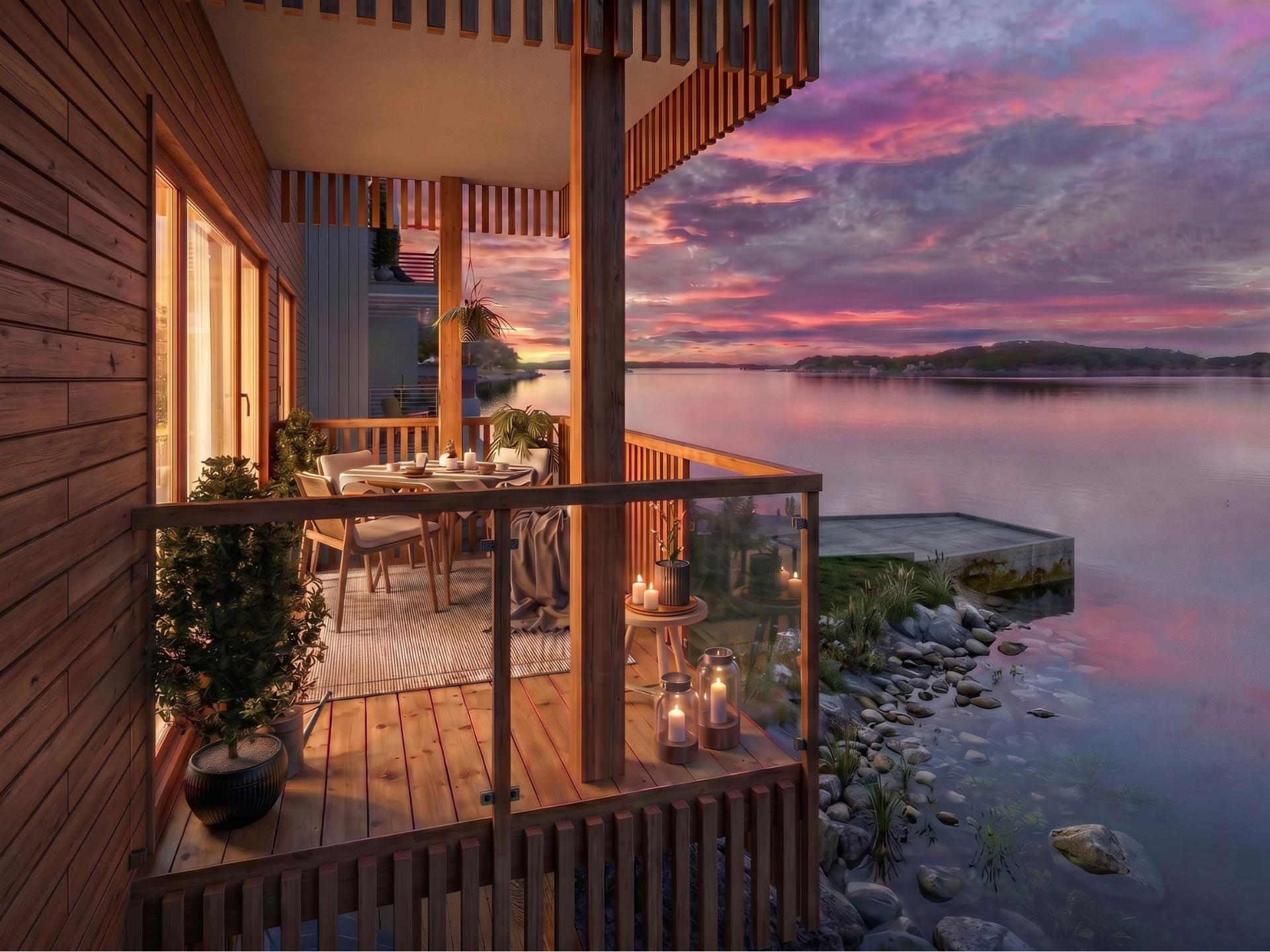 Alle leilighetene i trinn 5 ligger på bryggekanten med panorama sjøutsikt. Bilde nummer 1 av 3