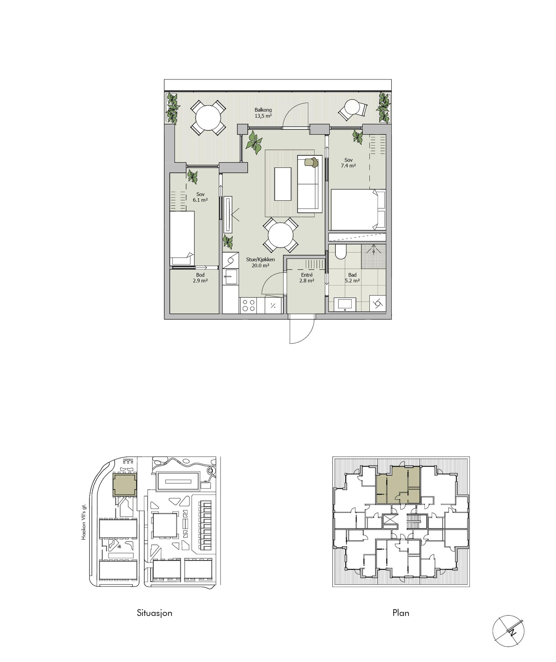 God og effektiv planløsning. Her har man tilgang til treningsrom, gjestehybler, selskapsrom, kontor, takterrasse med badstue m.m. Flere bilder lengere bak.. Bilde nummer 2 av 3