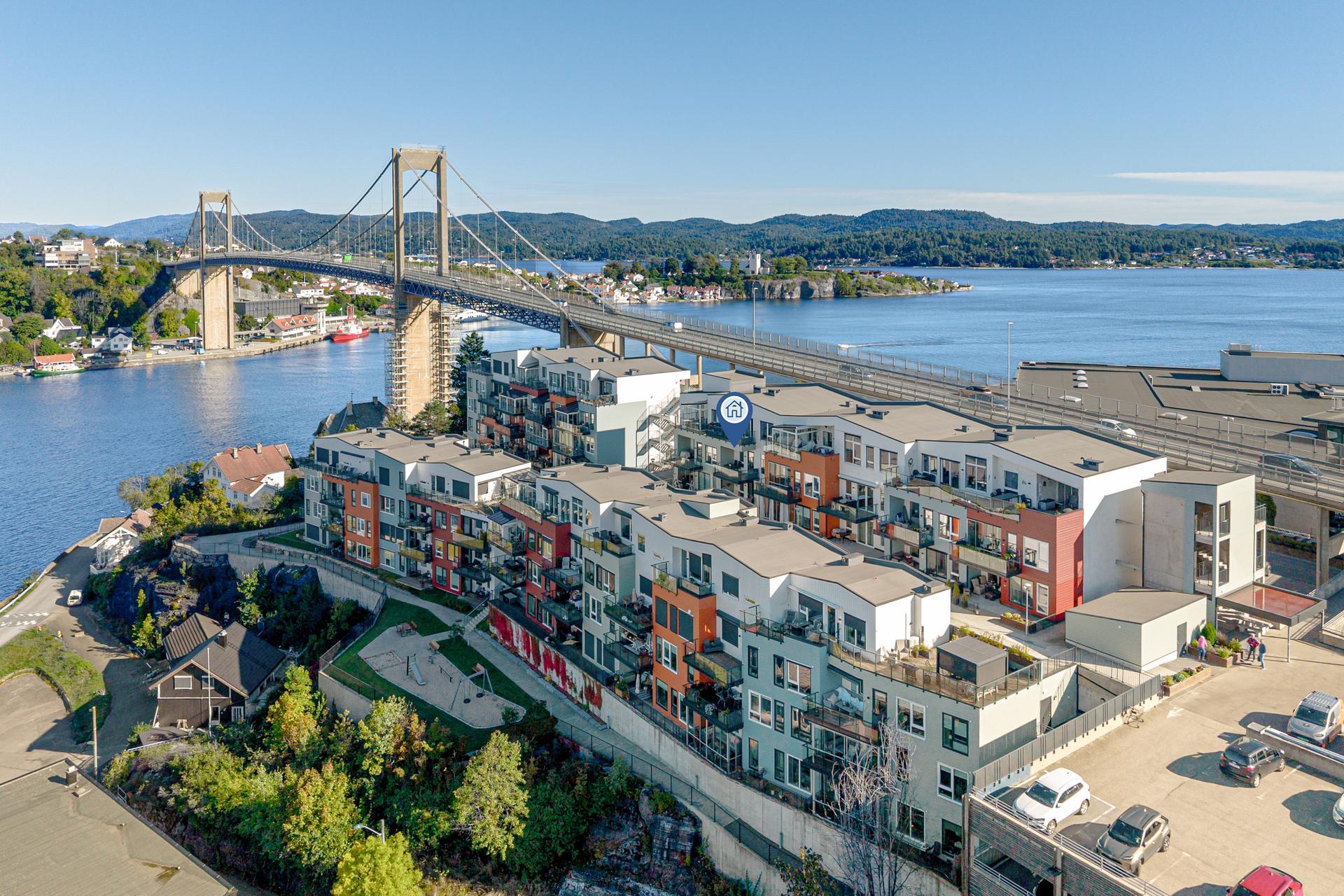 Velkommen til Gangveien 12. Foto: Inbovi. Leiligheten ligger fint til i 2. etasje tilknyttet Solsiden Terrasse borettslag - i et flott og moderne boligbygg fra 2021. . Bilde nummer 1 av 3