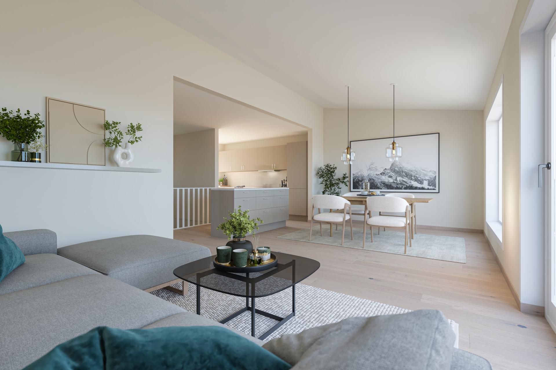 Prosjektet holder en meget god standard og det er lagt vekt på stramme, rene linjer og delikate og tidløse fargetoner, illustrasjonsfoto fra A-bolig. . Bilde nummer 3 av 3