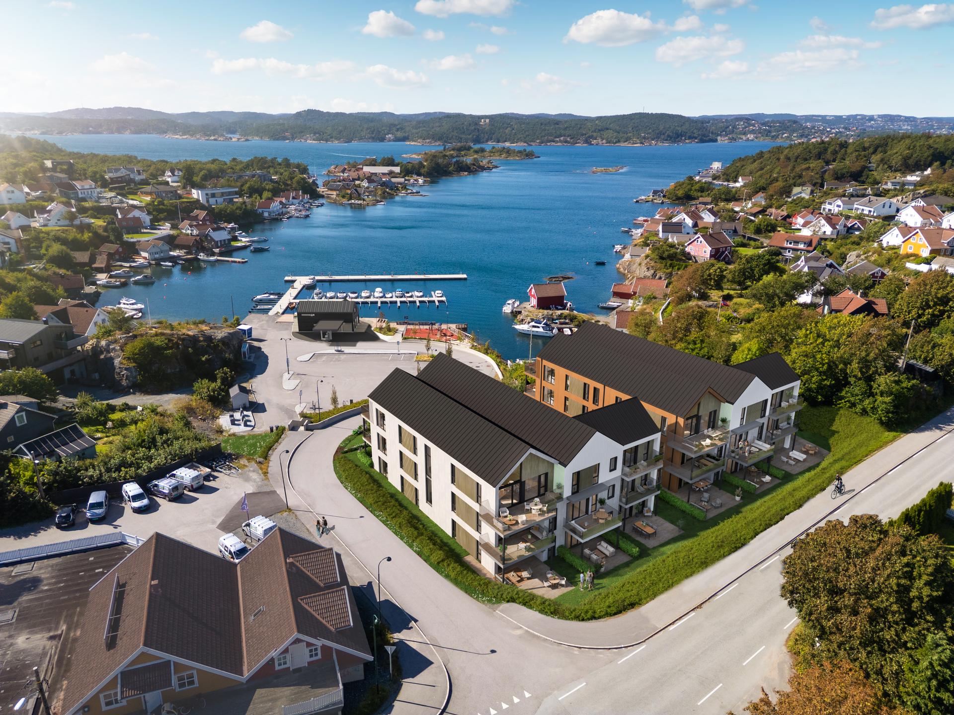 Lindebø Brygge Eksteriør V3 05.jpg. Bilde nummer 3 av 3