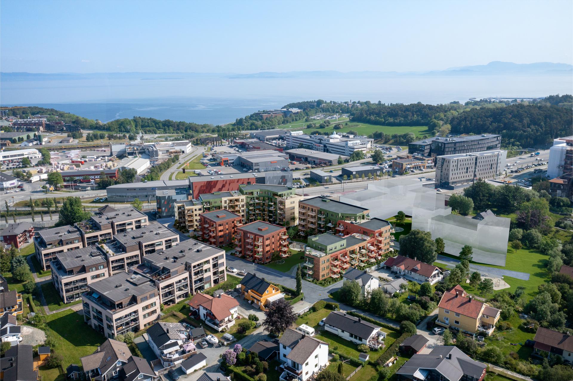 Det skjer mye i området og det er stort fokus på utvikling av den nye pulserende bydelen på Leangen! Illustrasjon, avvik vil forekomme. . Bilde nummer 2 av 3