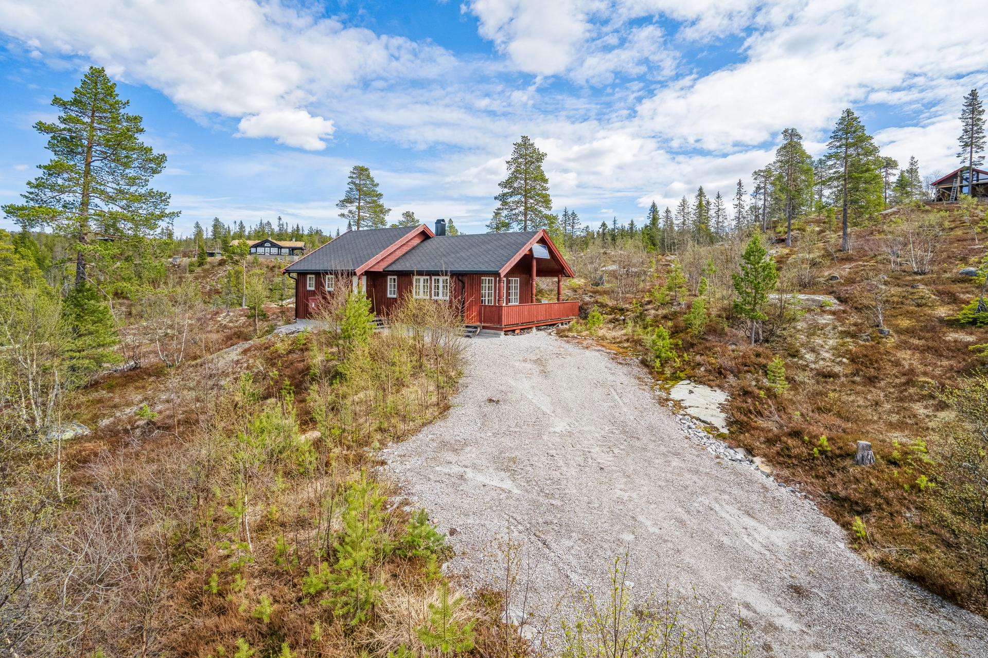 Frittliggende hytte fra 2016 med usjenert beliggenhet og helårs bilvei helt frem.. Bilde nummer 2 av 3