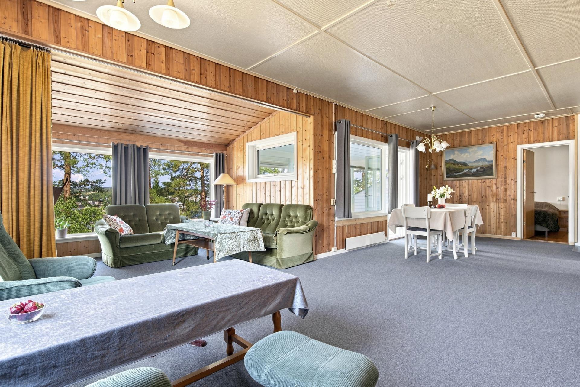Enebolig med utsikt over Tyrifjorden - Stor terrasse og innglasset balkong - Dobbelgarasje  . Bilde nummer 3 av 3