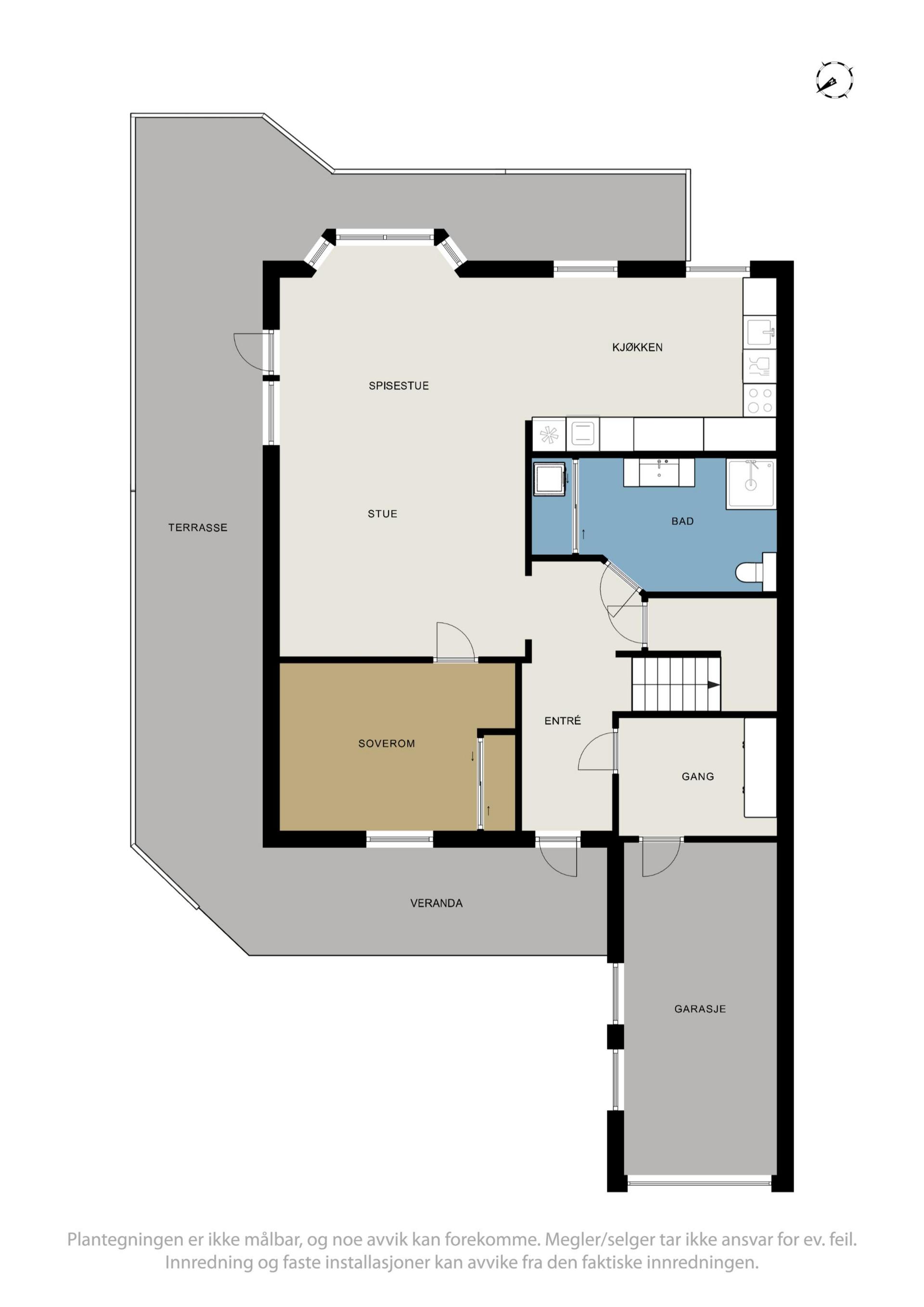 Plantegning 1.etasje. Bilde nummer 3 av 3