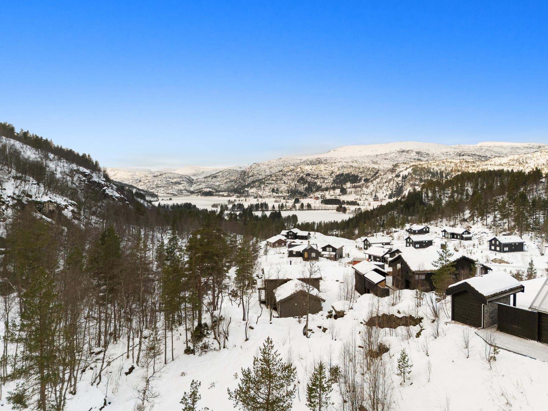 Badekulp og skispor i umiddelbar tilgang. I ytterkant av feltet mot naturen med utsikt og sol fra 08:00 til 21:00 om sommeren. Elbil lader på parkeringsplass.. Bilde nummer 3 av 3