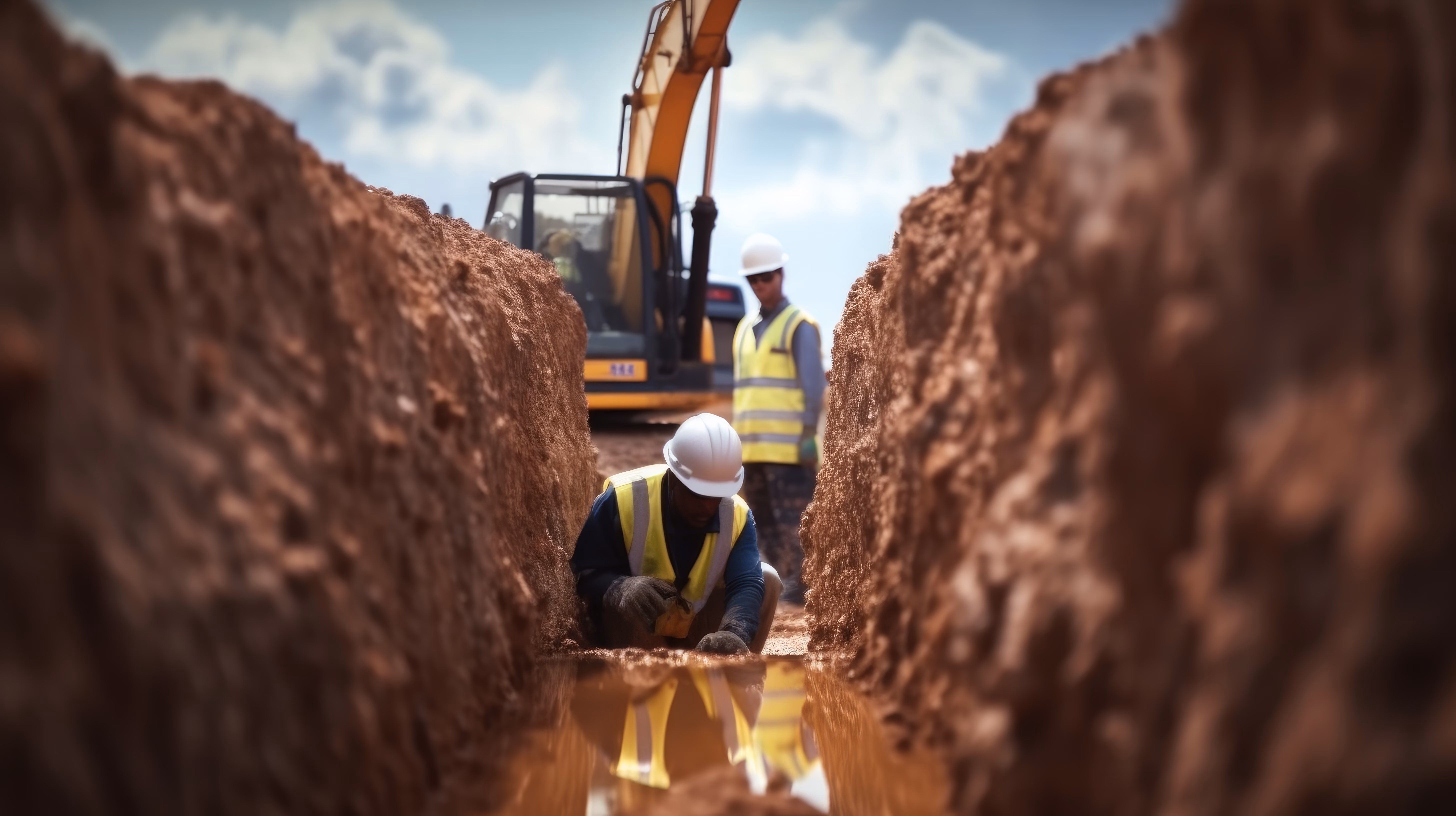 Drenering, hus, bolig, vann, entreprenør