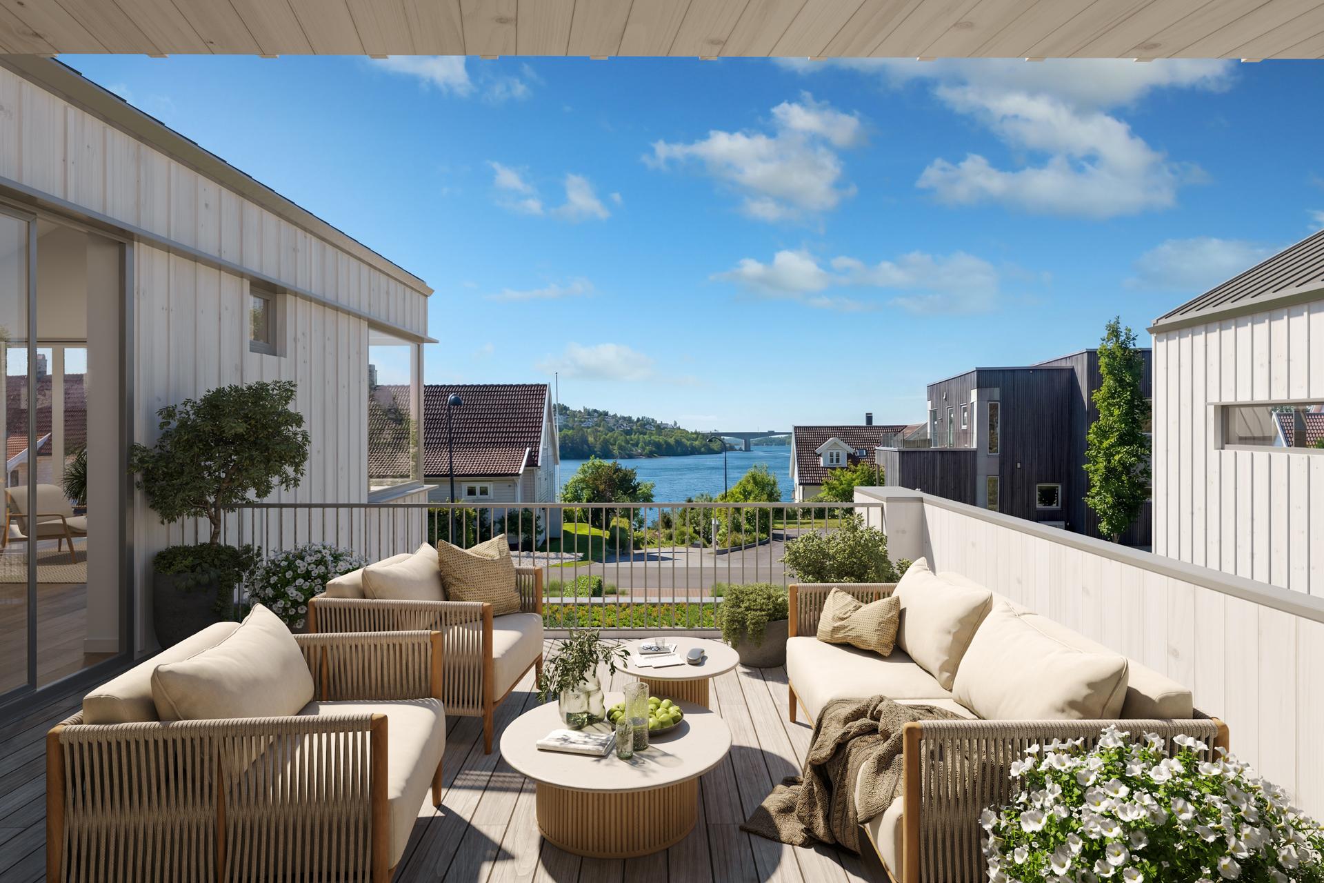 Romslig terrasse med gode solforhold! . Bilde nummer 3 av 3