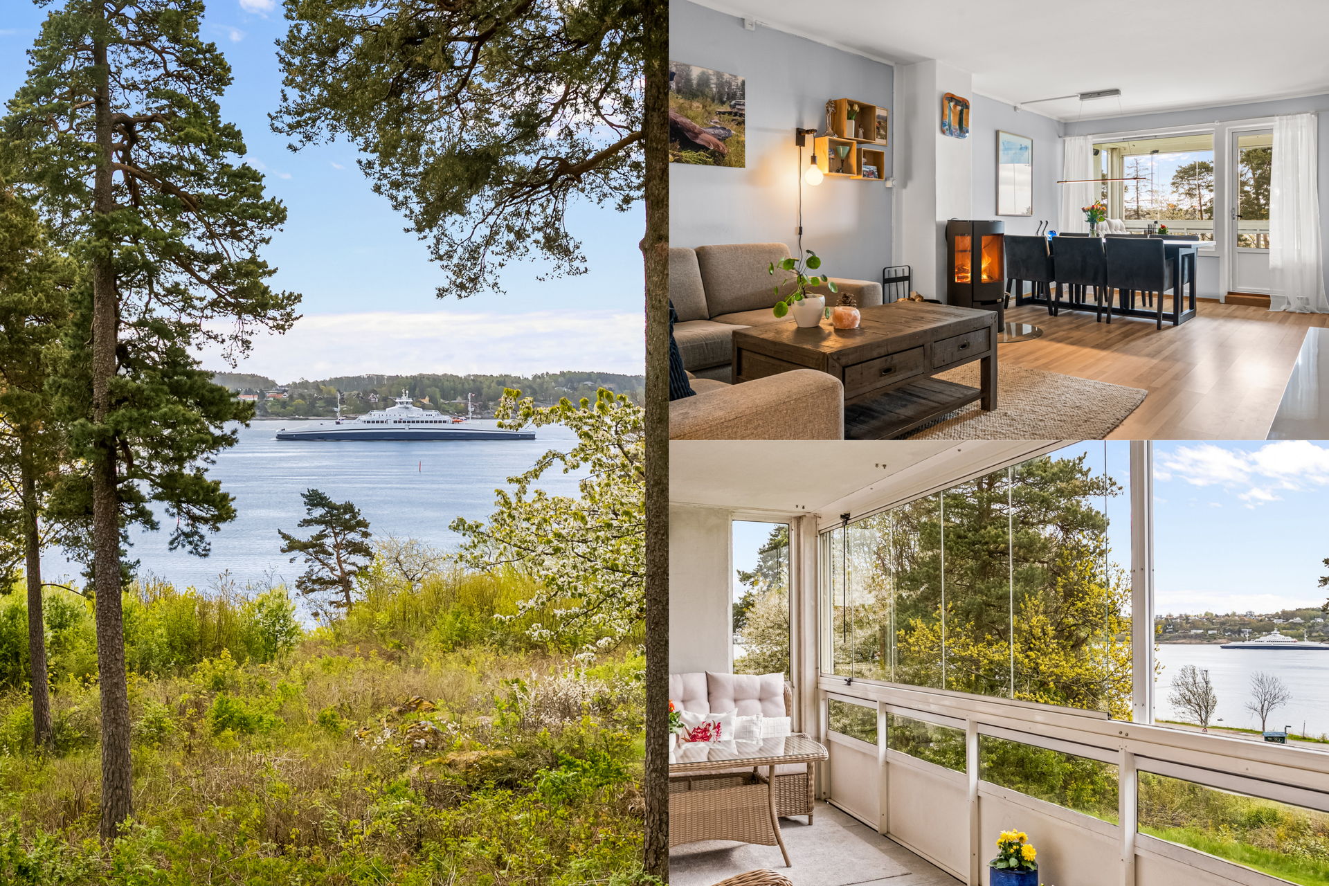 Velkommen til Strandpromenaden 110 - En lettstelt 3-roms i første rekke mot vannet. Bo attraktivt til - tett på både sjøen og skogen på Framnes!. Bilde nummer 1 av 3