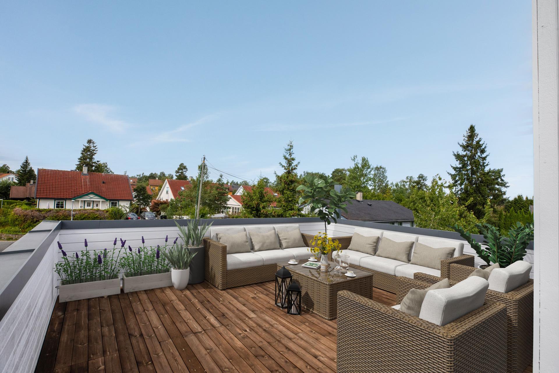 Takterrasse. Ai redigert.. Bilde nummer 2 av 3