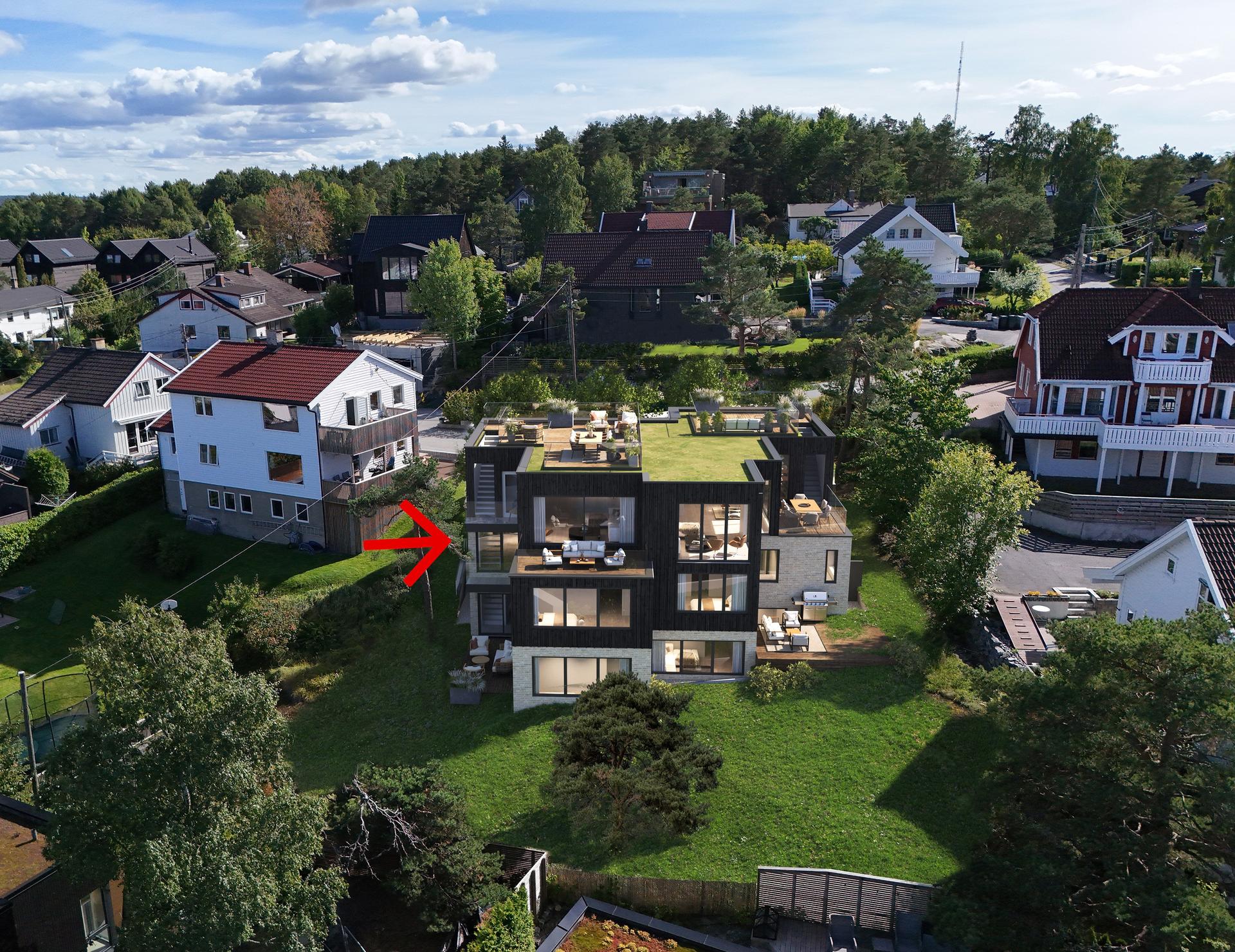 Velkommen til Vardeveien 25 - En prosjektert halvpart tomannsbolig (Illustrasjon. Avvik kan/vil forekomme.). Bilde nummer 1 av 3