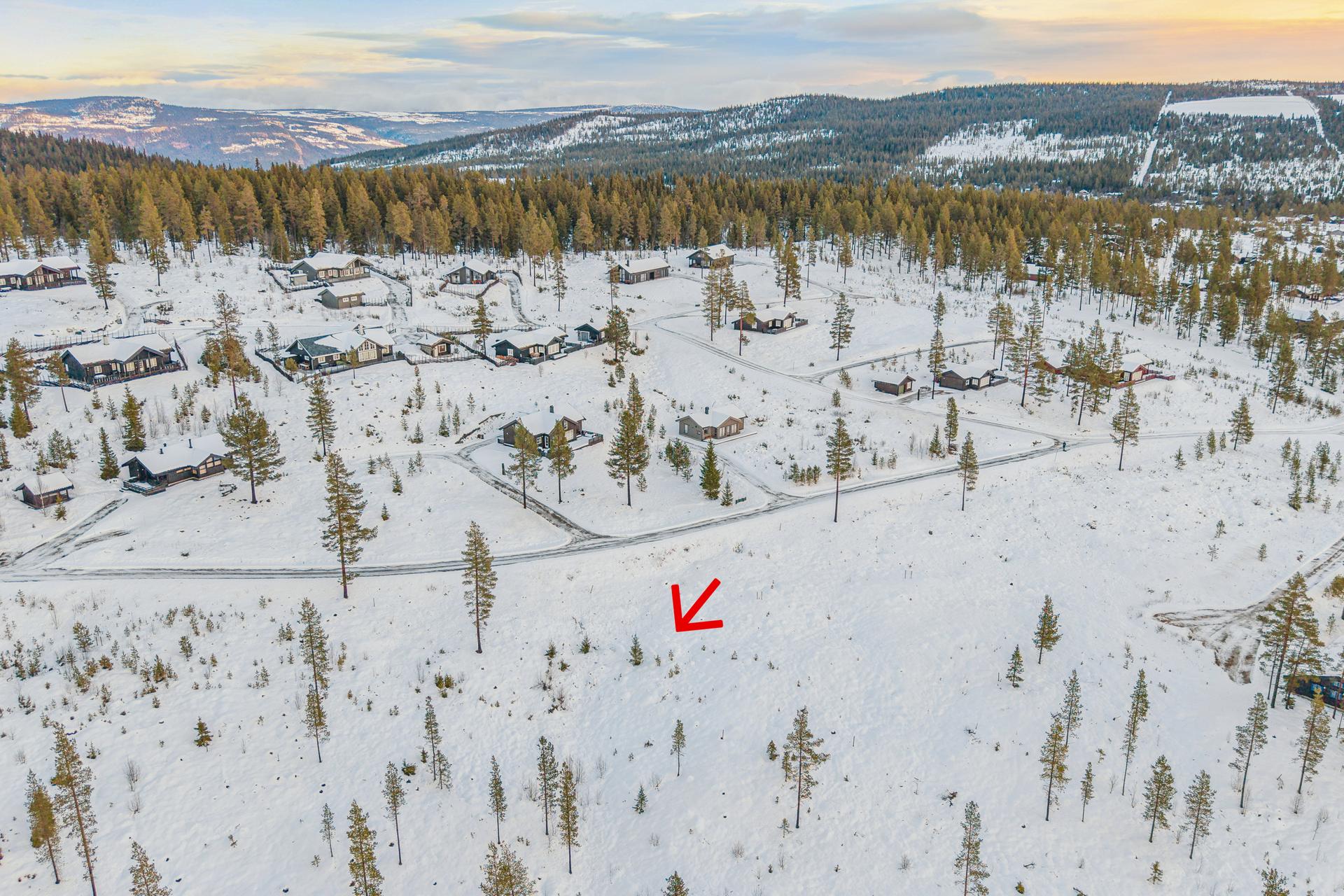 Tomten ligger i et etablert og attraktivt hytteområde på Gålå. Foto: Efkt/Håkon Rybakken.. Bilde nummer 1 av 3