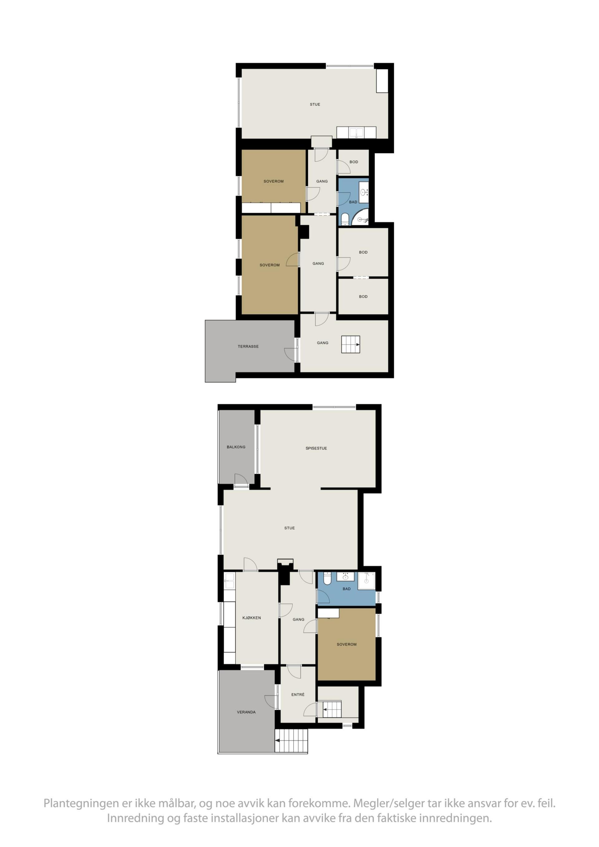 Plantegning underetasje og 1. etasje. Bilde nummer 3 av 3