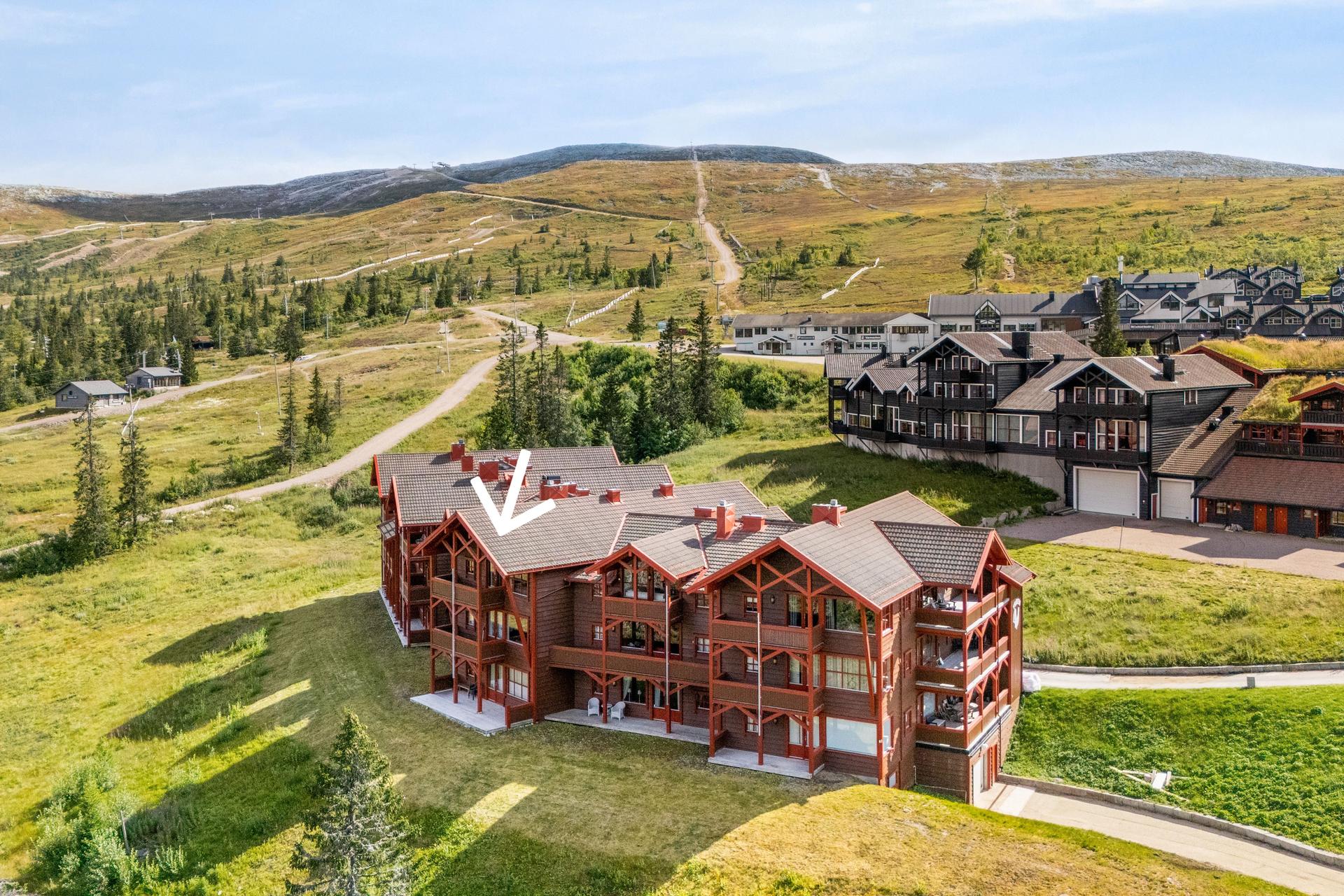 Beliggenhet med ski-in/ski-out til alpinanlegget i Trysil.. Bilde nummer 1 av 3