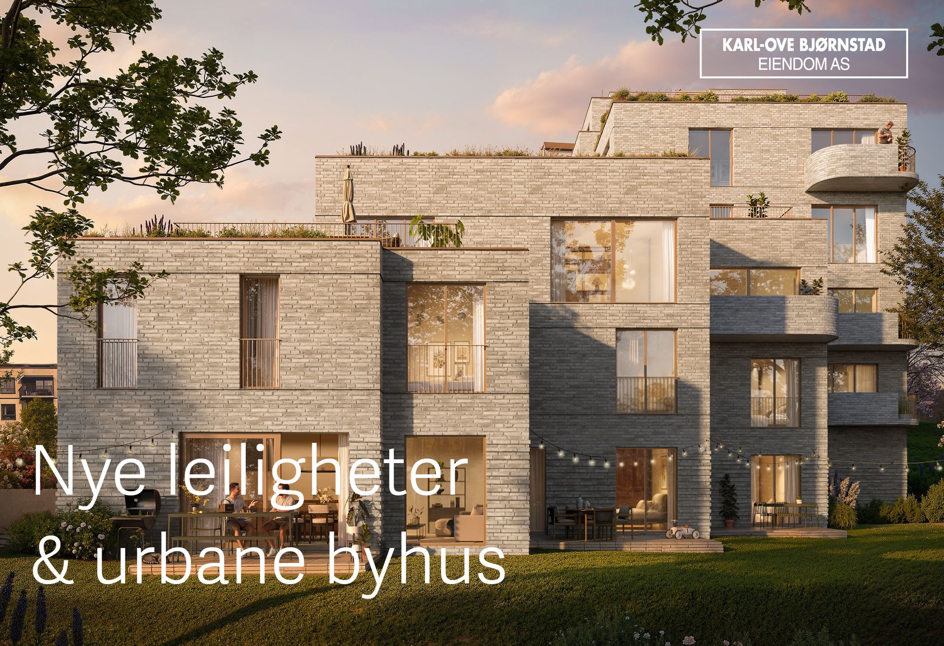 Et gjennomtenkt bomiljø med elegante teglfasader, frodig beplantning og gode fellesarealer.. Bilde nummer 3 av 3