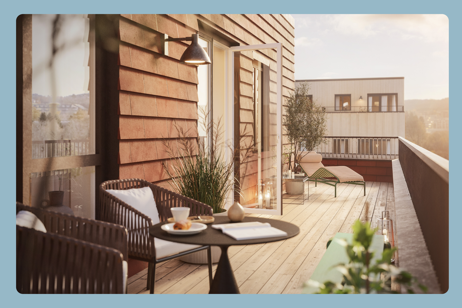 Leiligheten nyter en privat takterrasse med gode solforhold. Illustrasjon, avvik vil forekomme. . Bilde nummer 2 av 3
