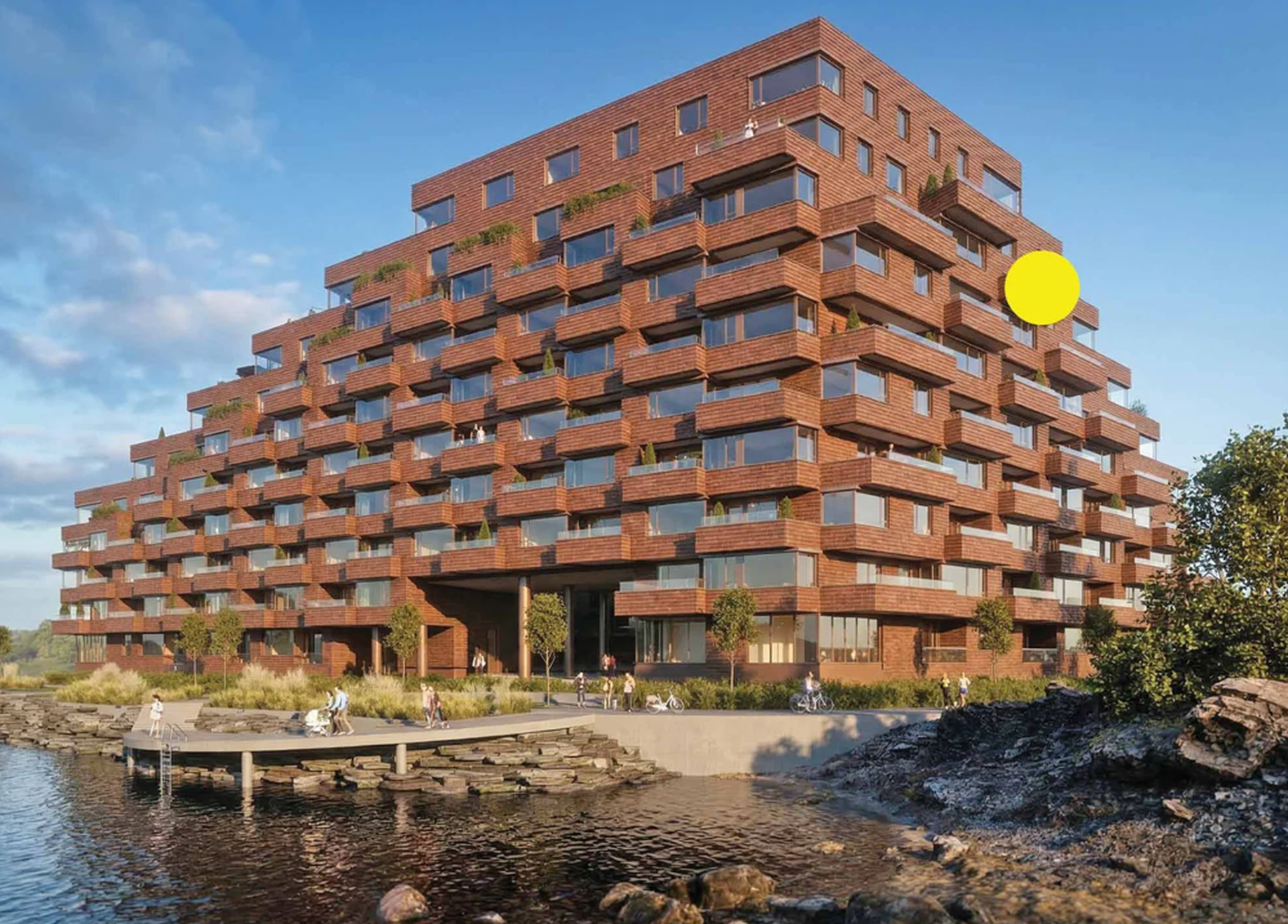 Leiligheten har en flott plassering høyt oppe i bygget, med en attraktiv beliggenhet. (Alle illustrasjoner, tegninger og foto er kun ment å gi inntrykk av ferdig bebyggelse, og er ikke bindende for utformingen av den endelige leveranse.) . Bilde nummer 1 av 3