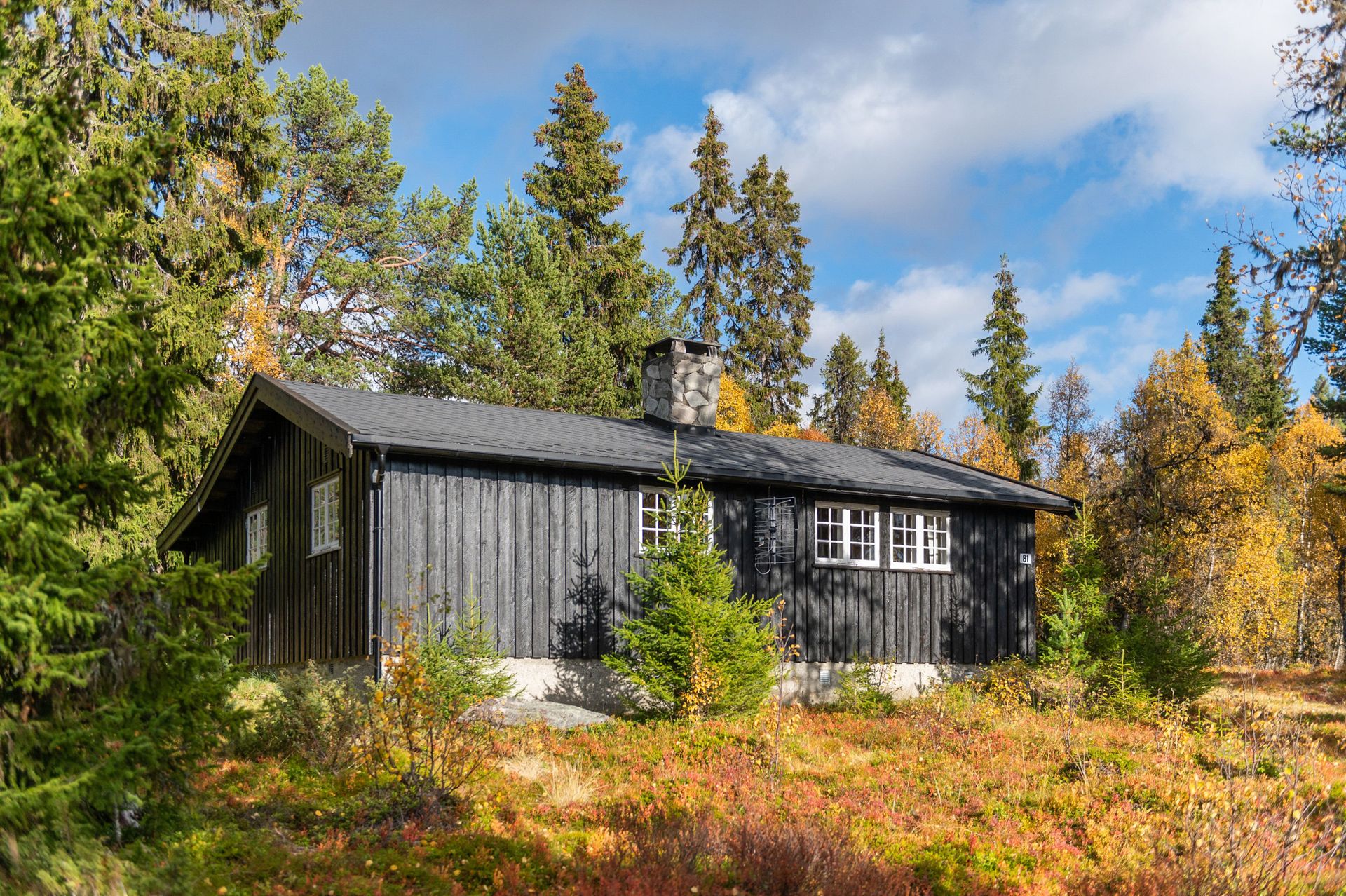 Tradisjonell hytte på eiertomt, usjenert beliggende i terrenget på Ringebufjellet.. Bilde nummer 2 av 3