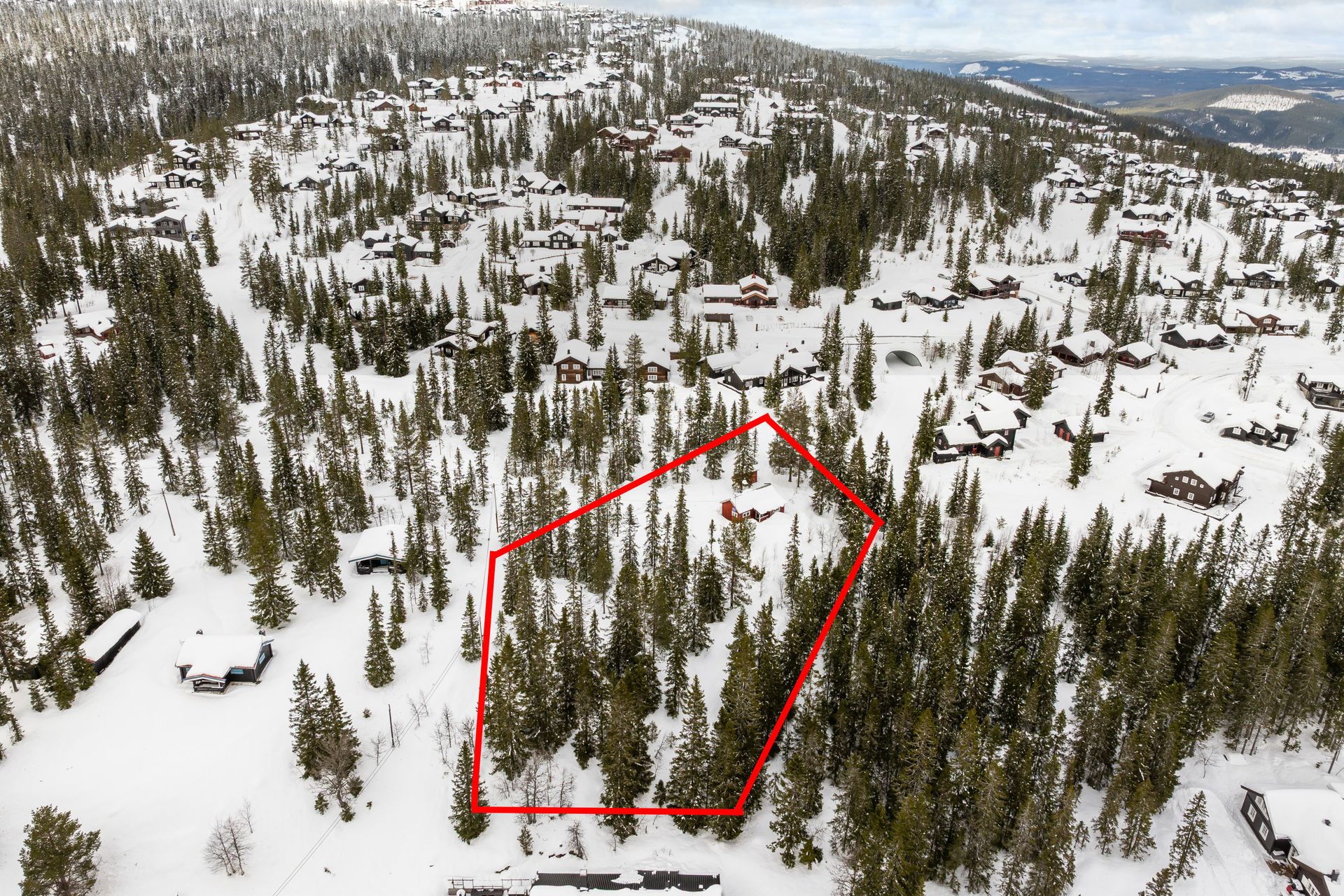 Stor tomt på ca. 2 mål i det veletablerte hytteområdet Håvi på Trysilfjellet sør.. Bilde nummer 3 av 3